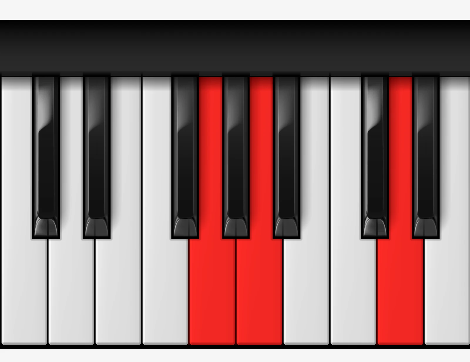 D Suspended 4th piano chord, 1st inversion — G, A, D
