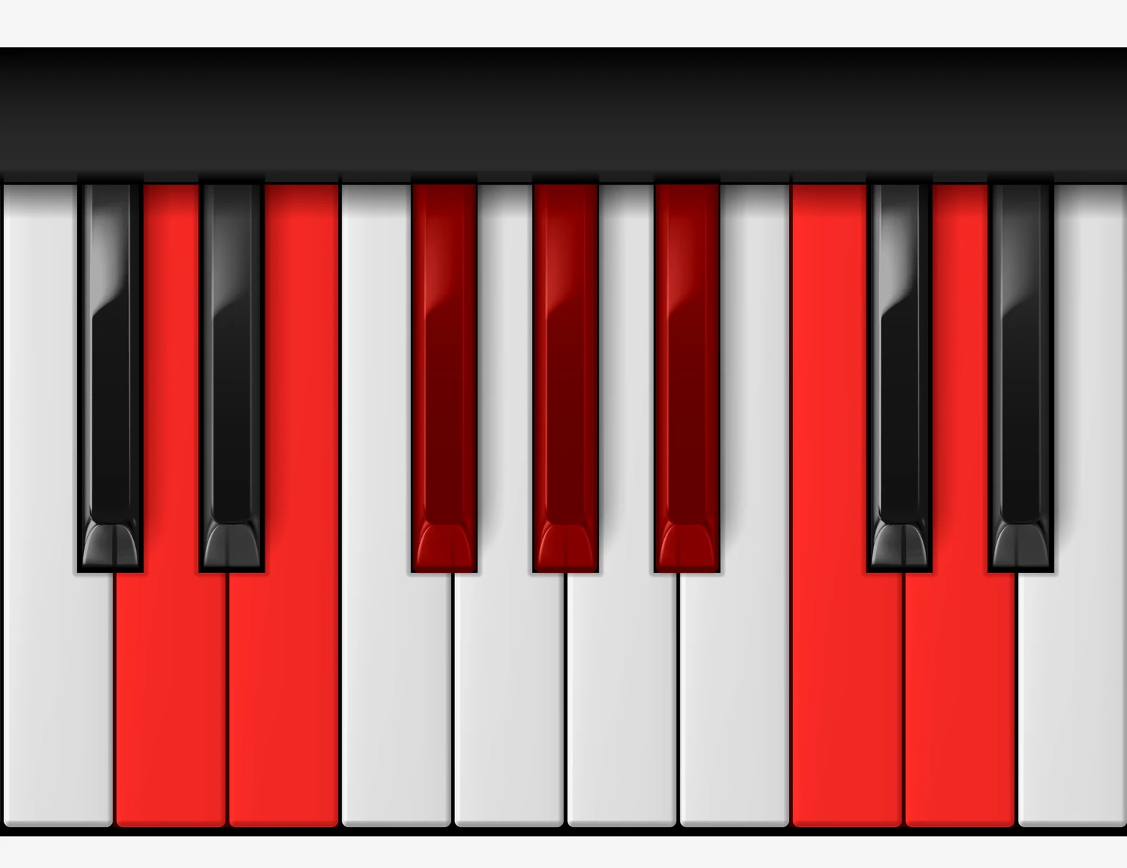 D Whole Tone Scale on piano — D, E, F#, G#, A#, C, D
