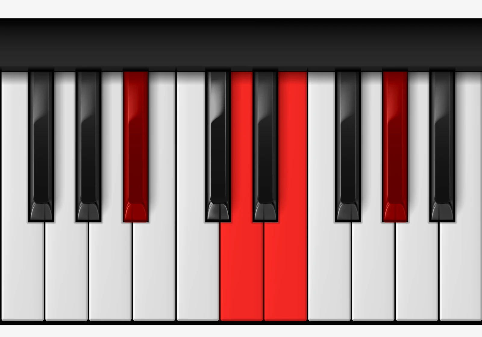 E 7♭5 piano chord, 2nd inversion — B♭, D, E, G♯