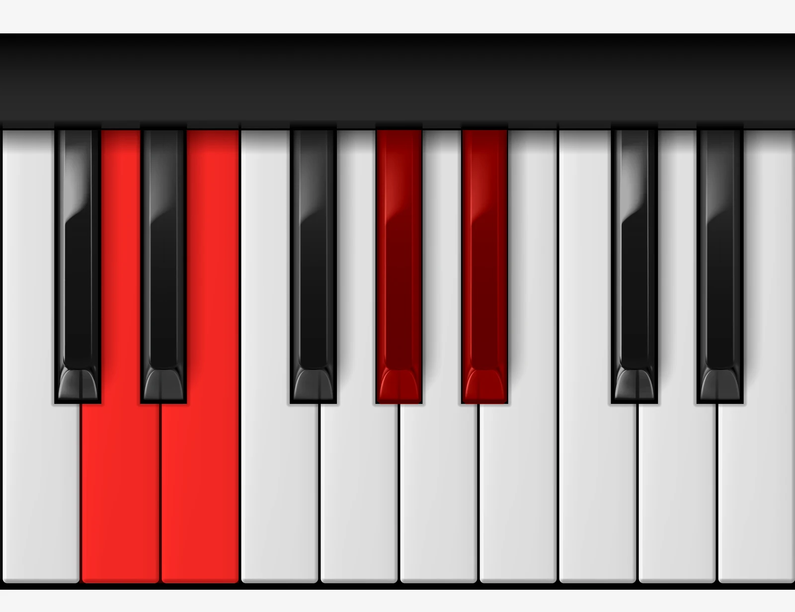 E 7♭5 piano chord, 3rd inversion — D, E, G♯, B♭