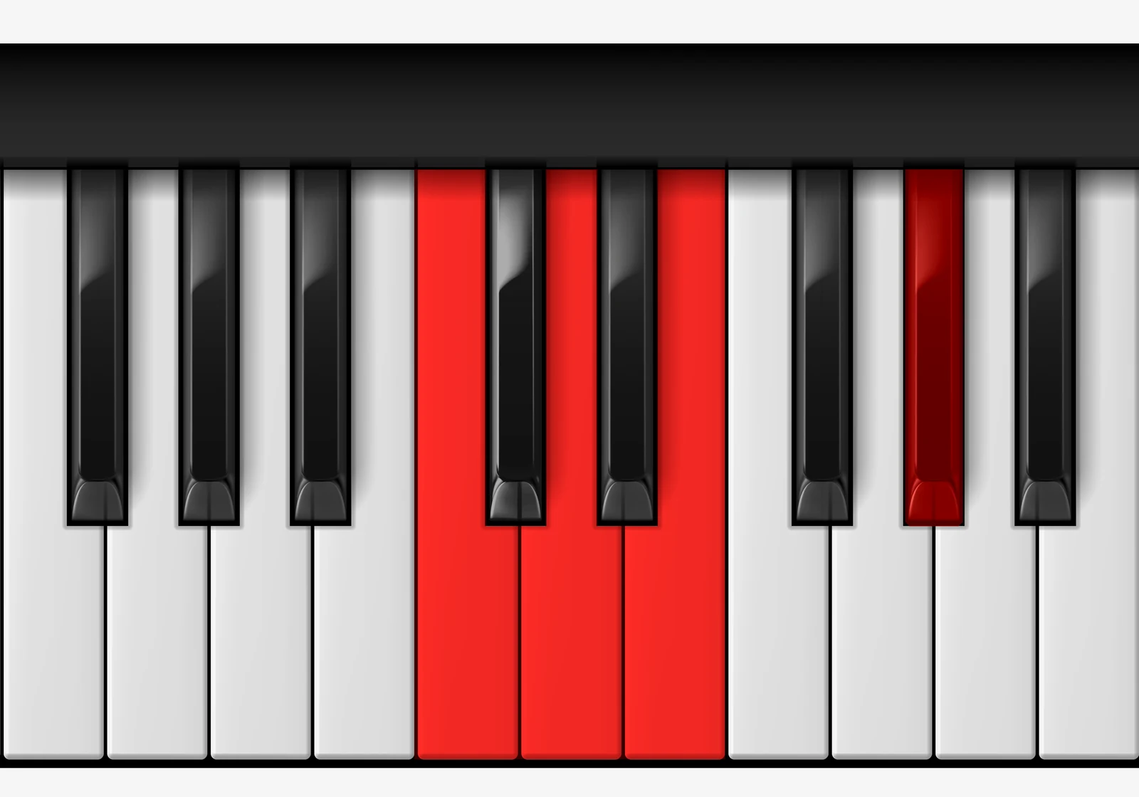 E Augmented 7th piano chord, 2nd inversion — B♯, D, E, G♯