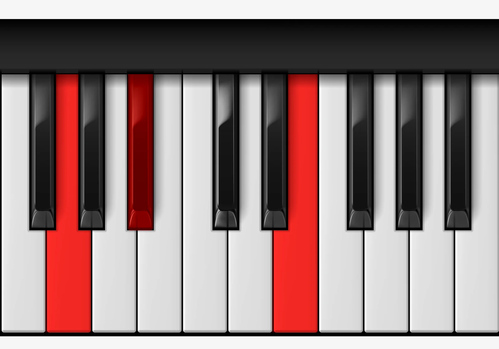 E Diminished piano chord, 1st inversion — G, B♭, E