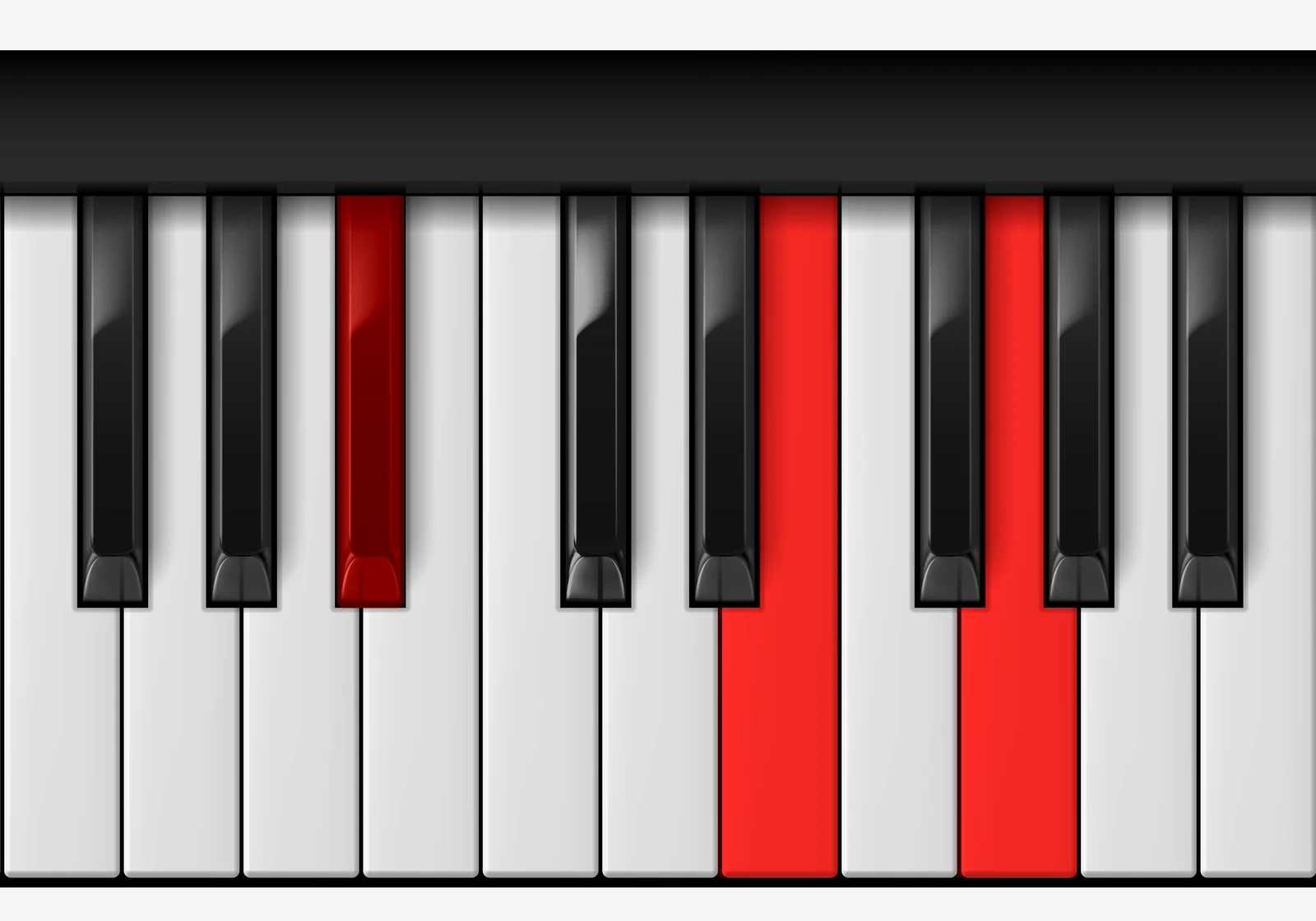 E Diminished piano chord, 2nd inversion — B♭, E, G