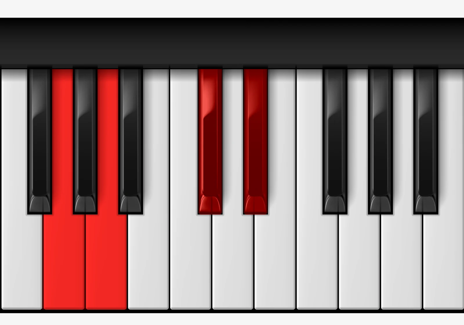 Eb 7♭5 piano chord, 1st inversion — G, B♭♭, D♭, E♭