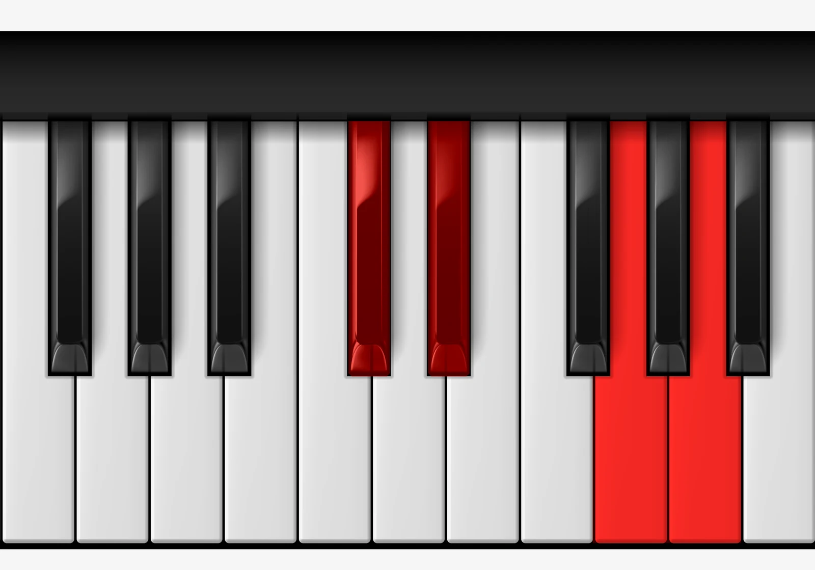 Eb 7♭5 piano chord, 3rd inversion — D♭, E♭, G, B♭♭