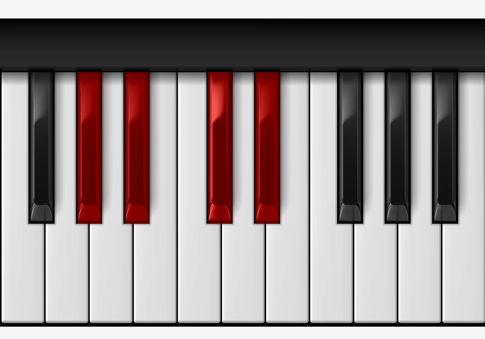 Eb 7sus4 piano chord, 1st inversion — A♭, B♭, D♭, E♭
