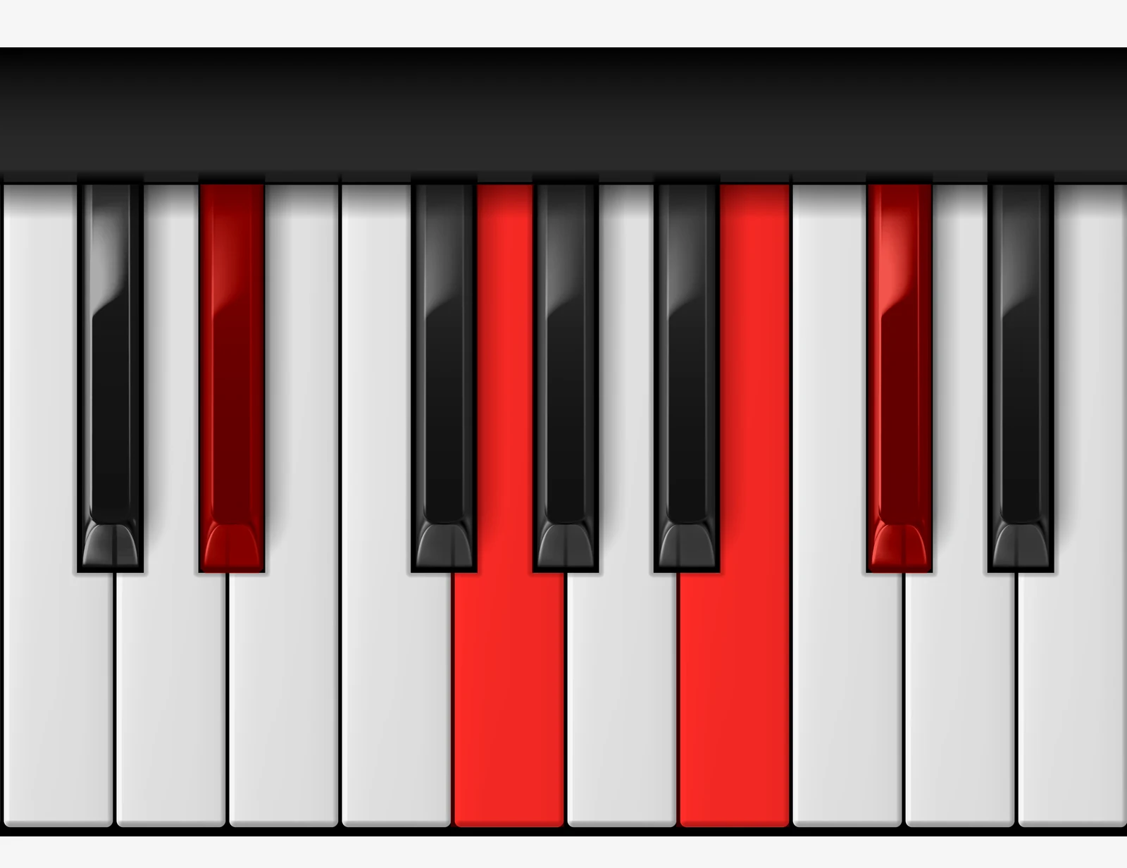 Eb Augmented 7th piano chord, root position — Eb, G, B, Db