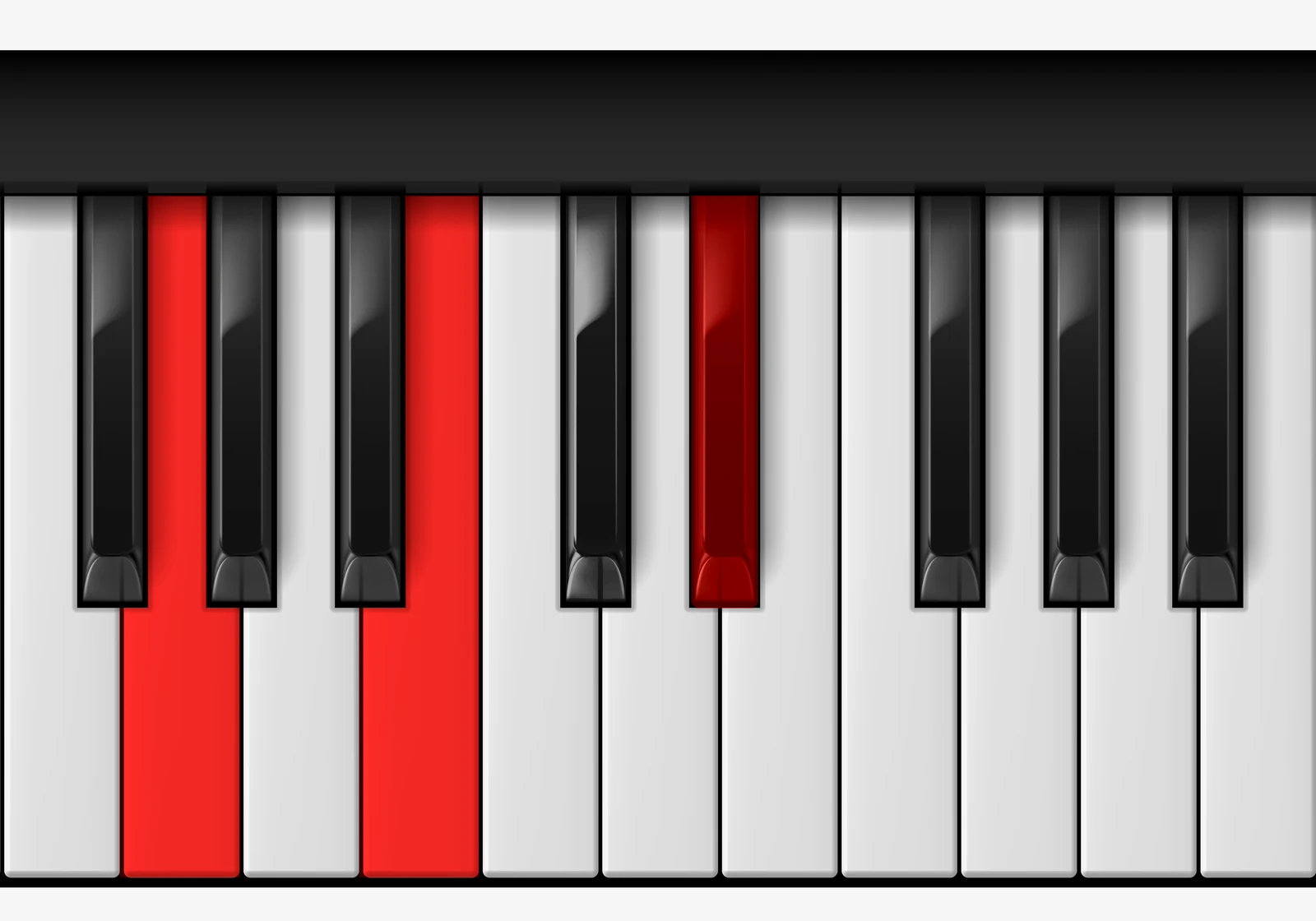 Eb Augmented piano chord, 1st inversion — G, B, E♭