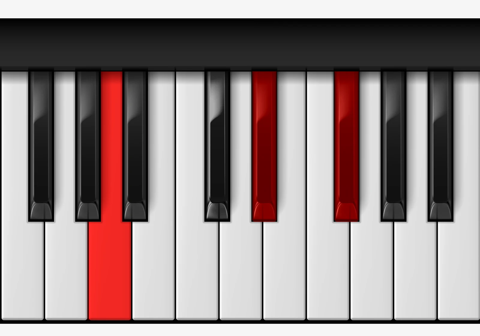 Eb Diminished piano chord, 2nd inversion — B♭♭, E♭, G♭
