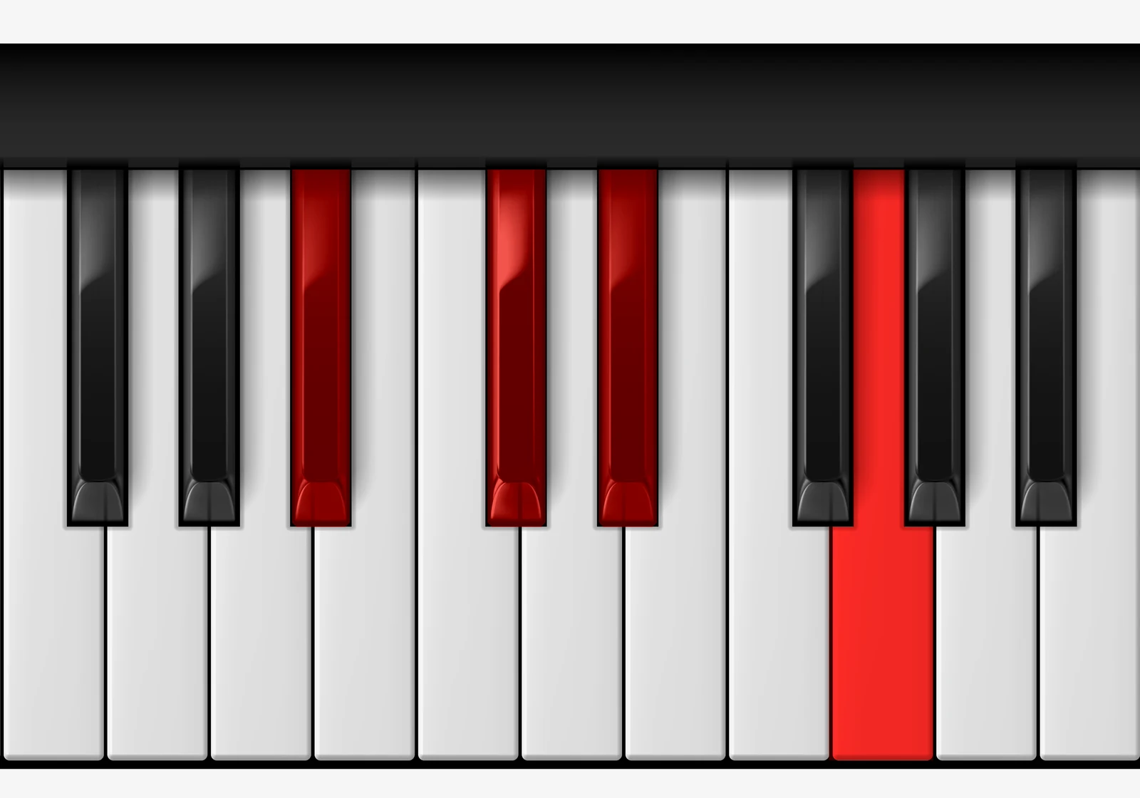 Eb Dominant 7th piano chord, 2nd inversion — B♭, D♭, E♭, G