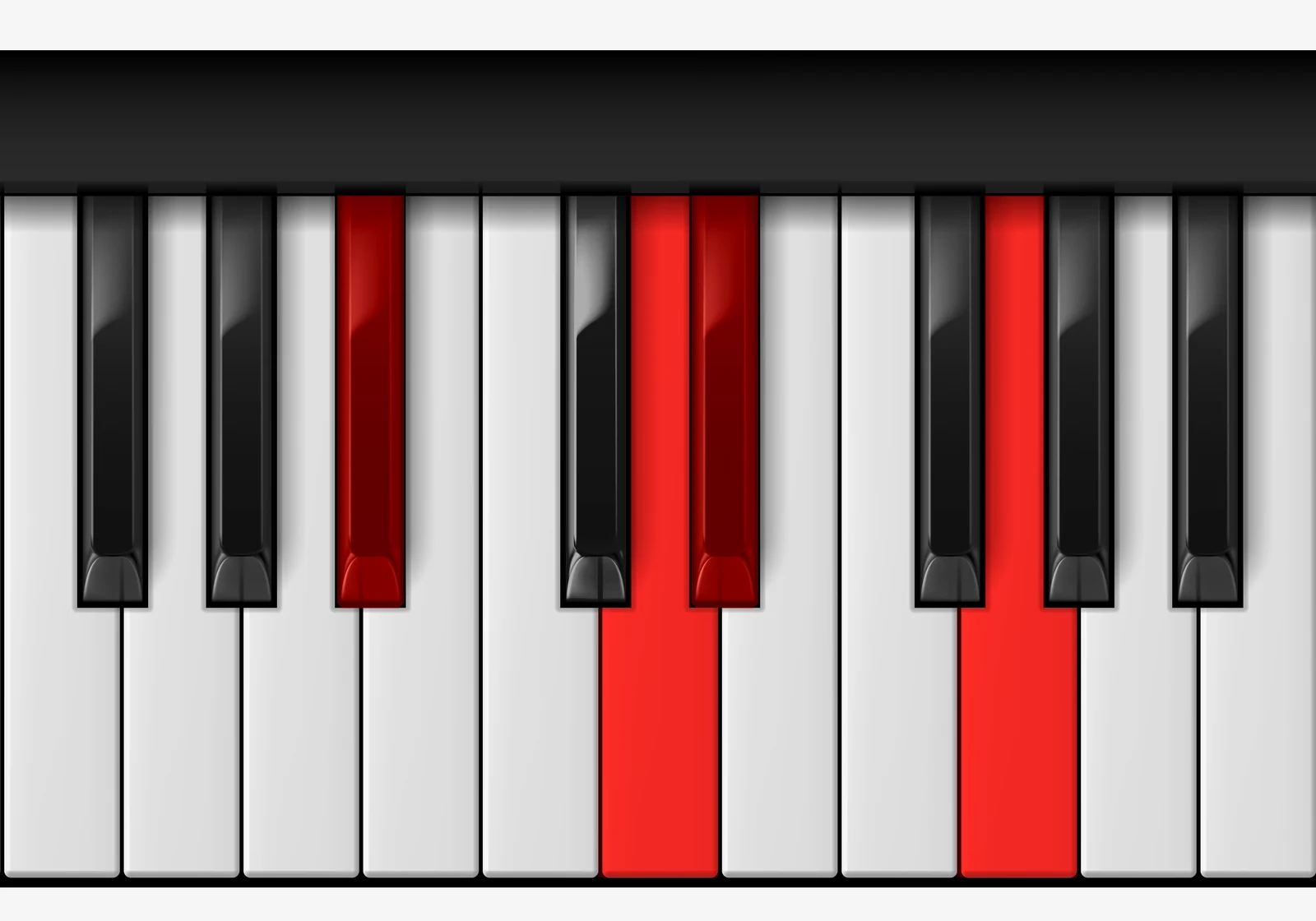 Eb Major 7th piano chord, 2nd inversion — B♭, D, E♭, G