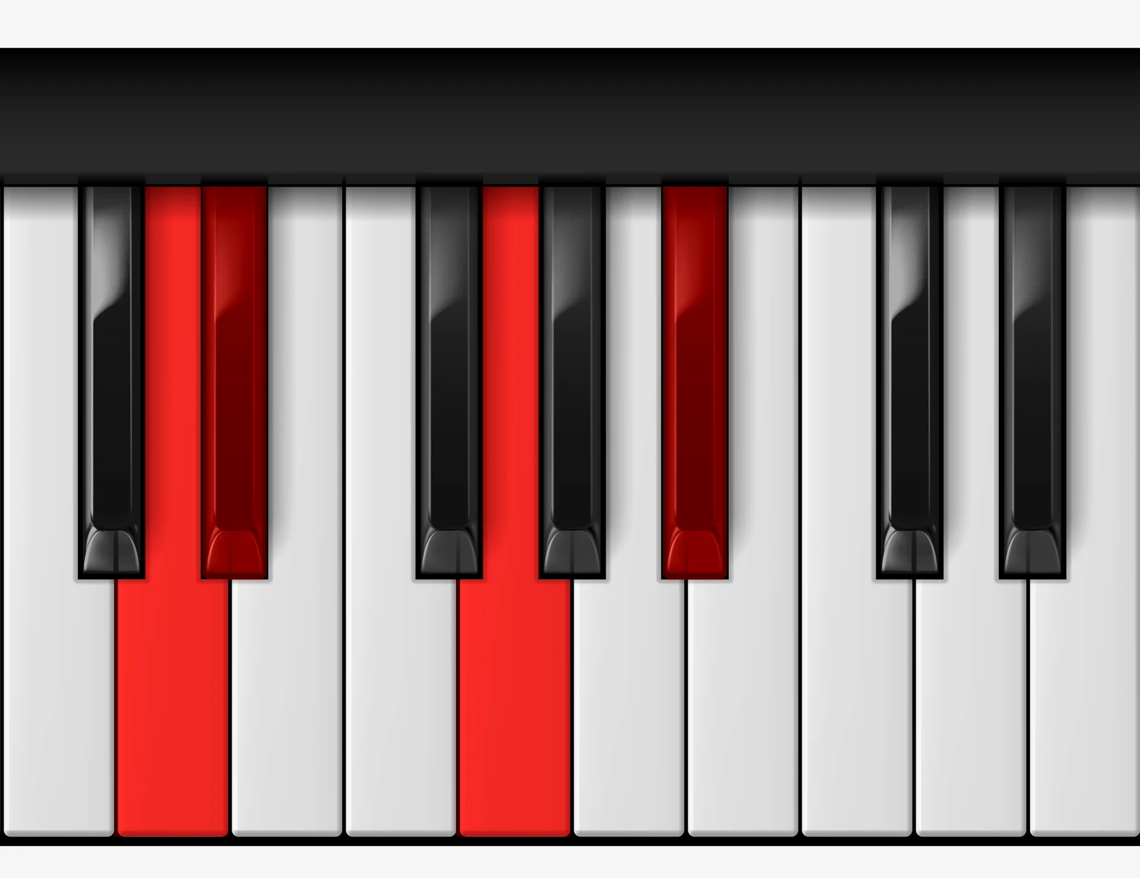 Eb Major 7th piano chord, 3rd inversion — D, E♭, G, B♭