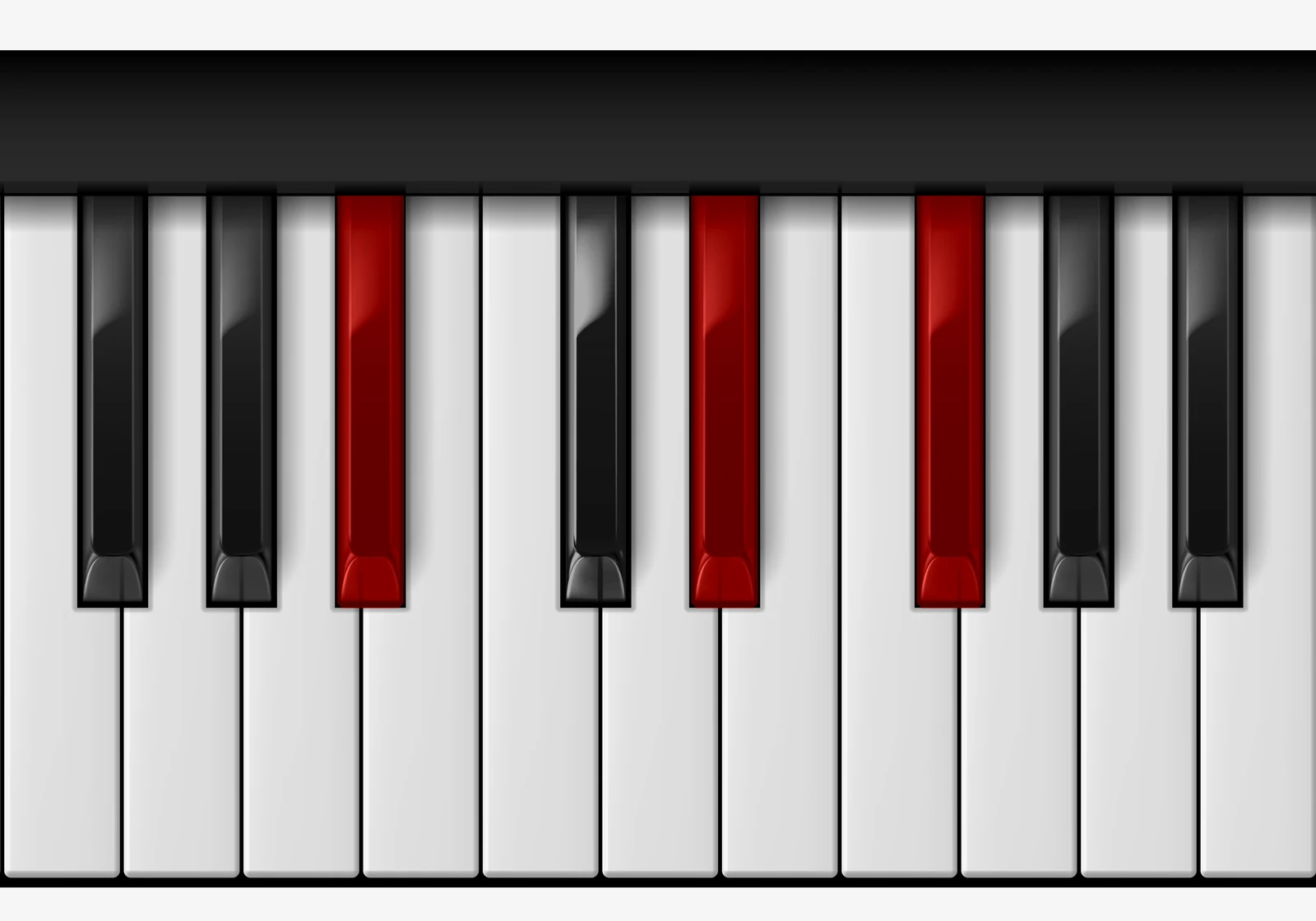 Eb Minor piano chord, 2nd inversion — B♭, E♭, G♭