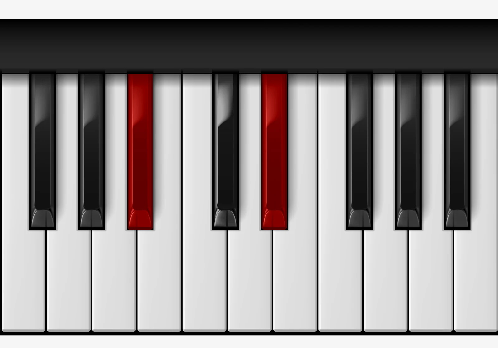 Eb Power piano chord, 1st inversion — Bb, Eb