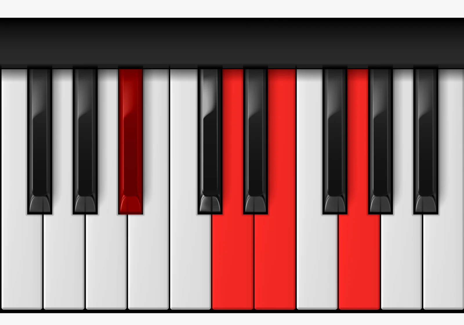 E Half Diminished piano chord, 2nd inversion — B♭, D, E, G
