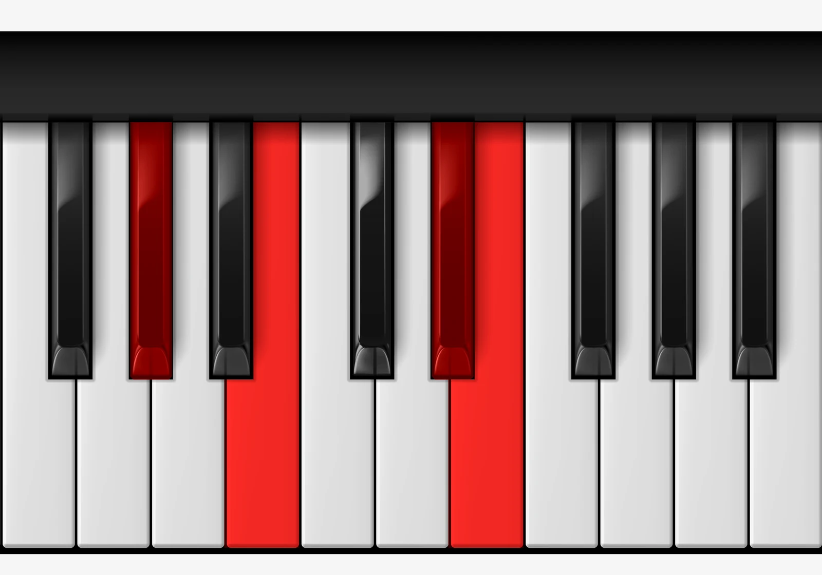 E Major 7th piano chord, 1st inversion — G♯, B, D♯, E