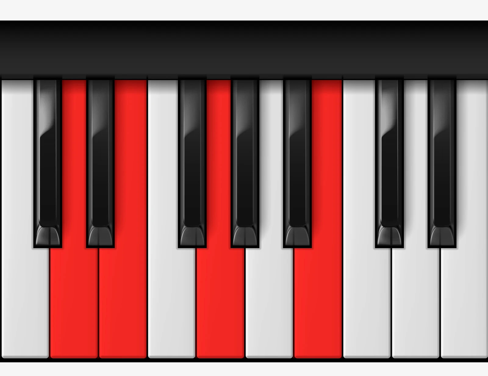 E Minor 7th piano chord, 3rd inversion — D, E, G, B