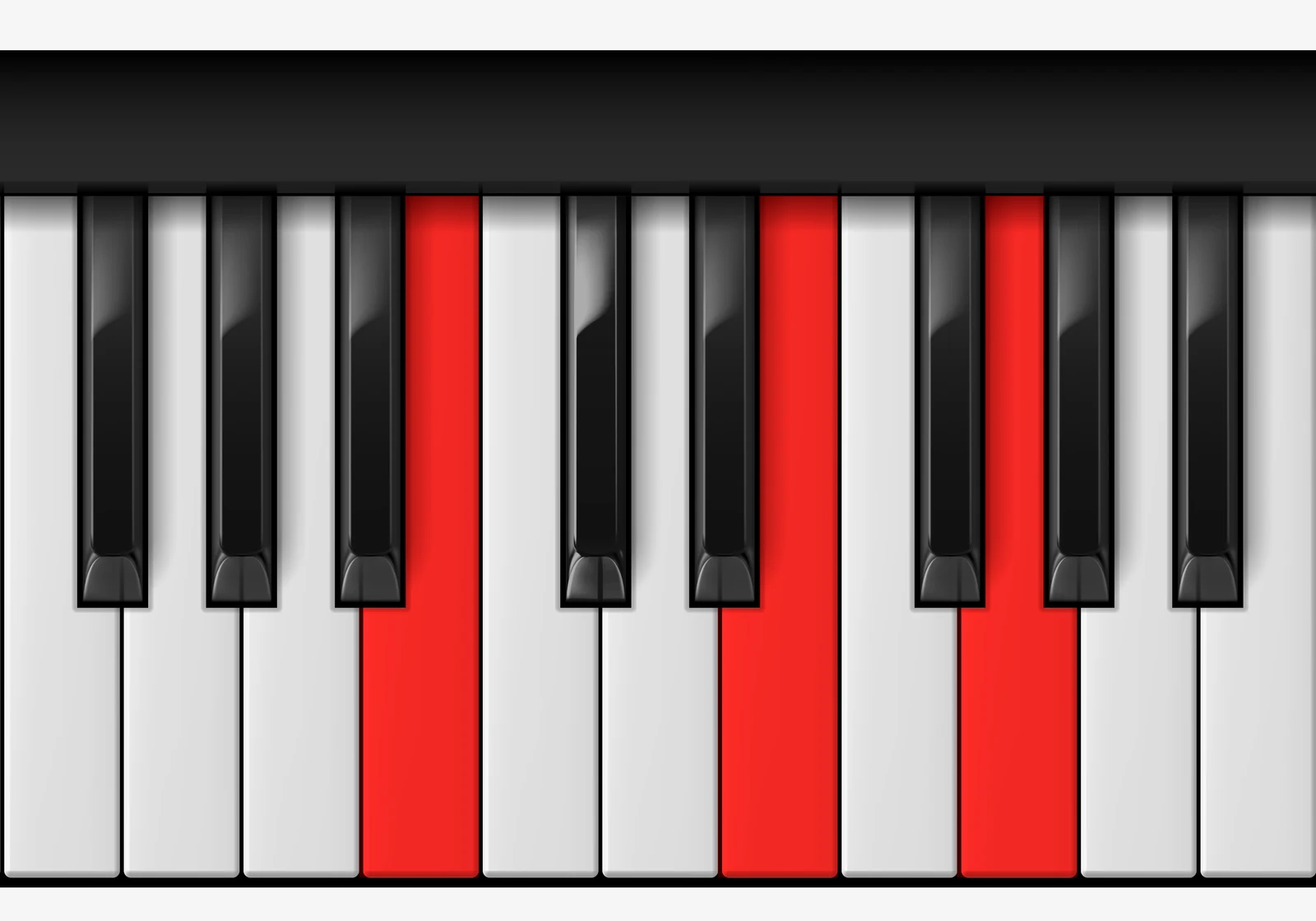 E Minor piano chord, 2nd inversion — B, E, G