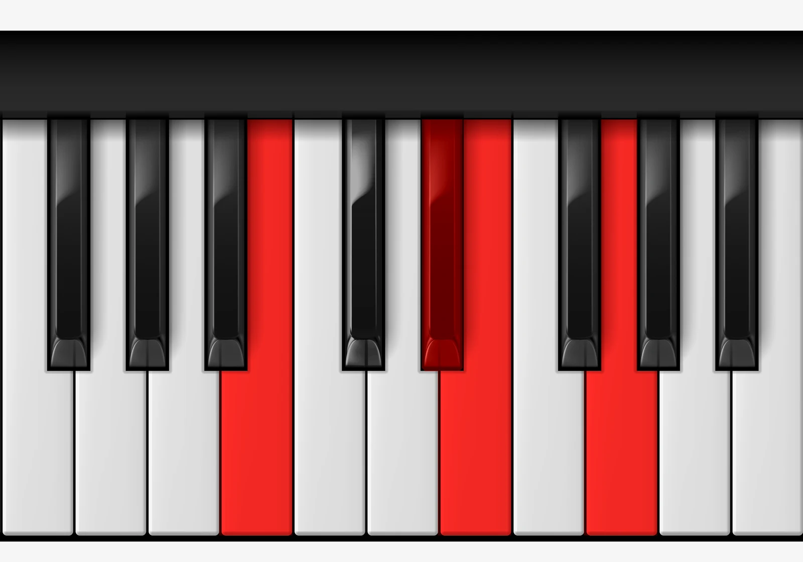E Minor Major 7th piano chord, 2nd inversion — B, D♯, E, G