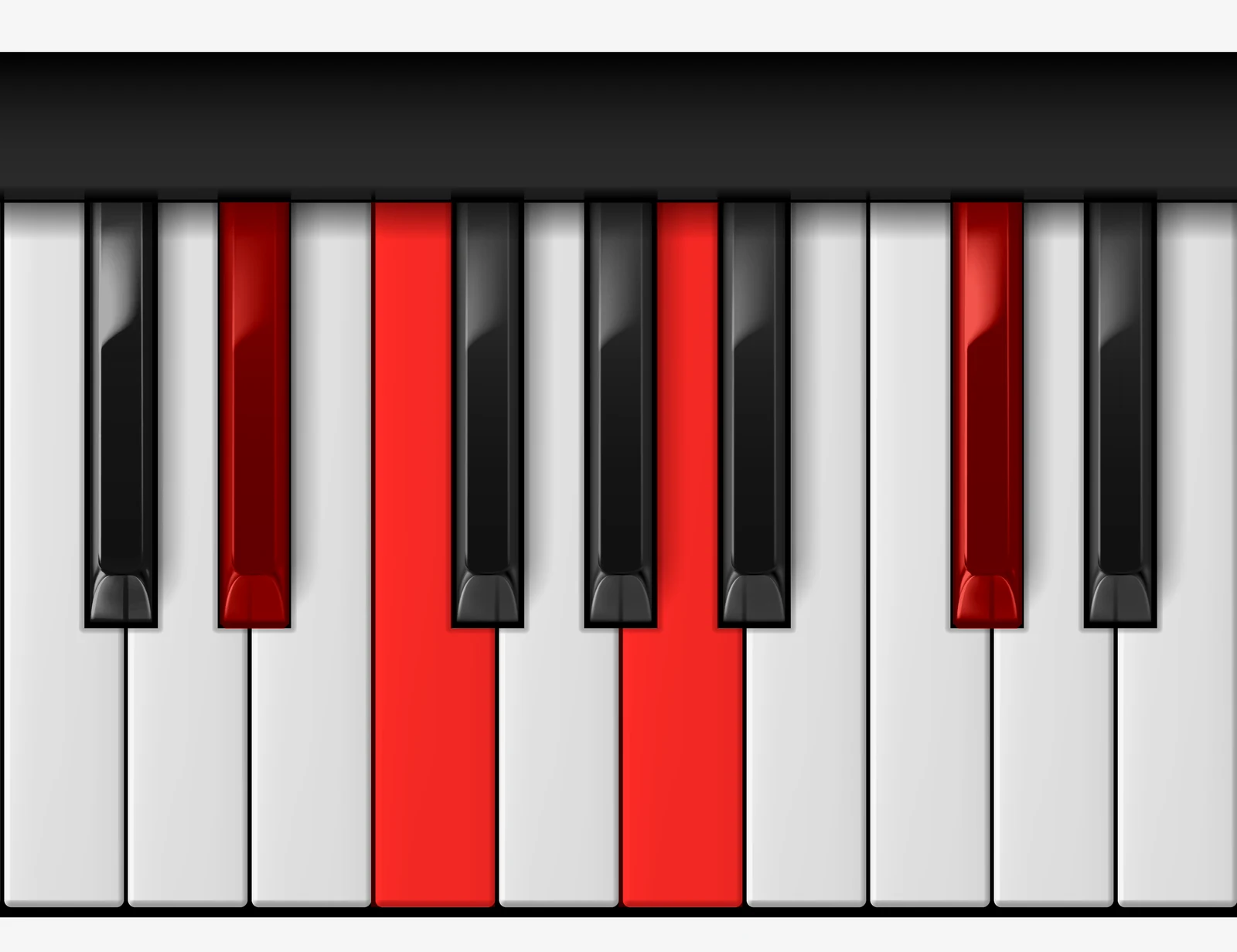 F 7♯5 piano chord, 3rd inversion — E♭, F, A, C♯