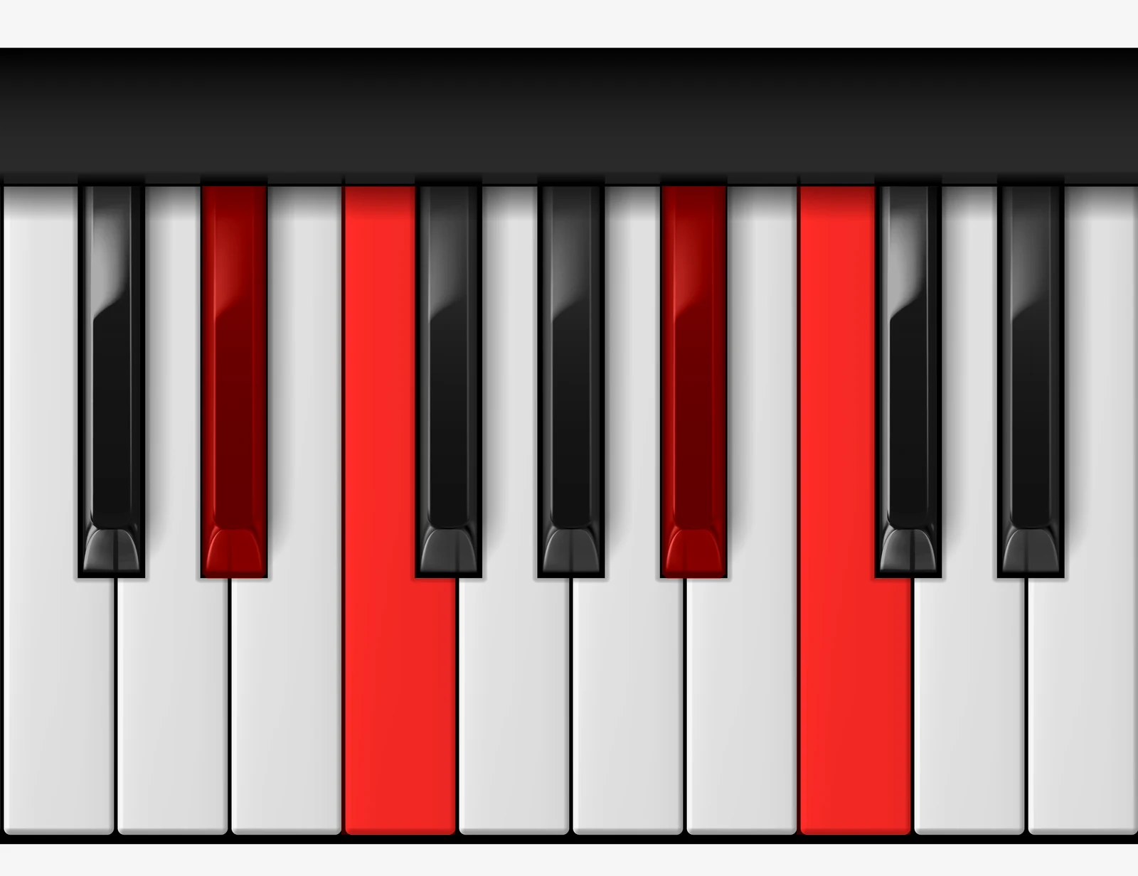 F 7sus4 piano chord, 3rd inversion — E♭, F, B♭, C