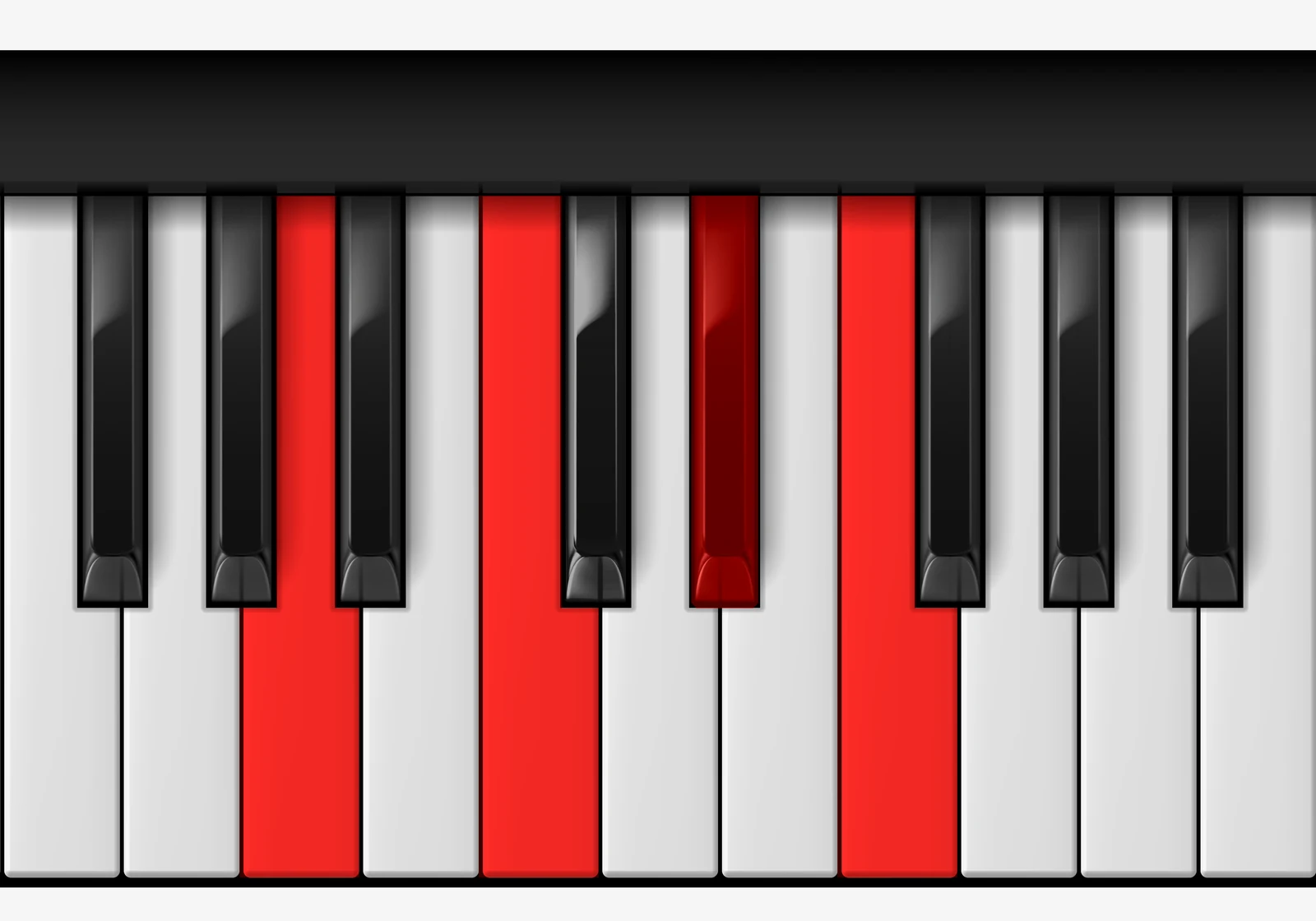F Dominant 7th piano chord, 1st inversion — A, C, E♭, F