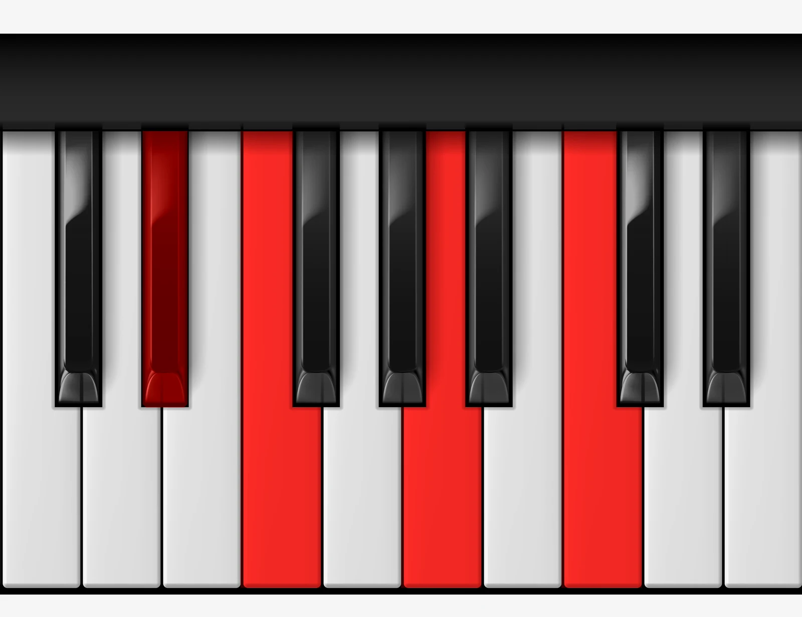 F Dominant 7th piano chord, 3rd inversion — E♭, F, A, C