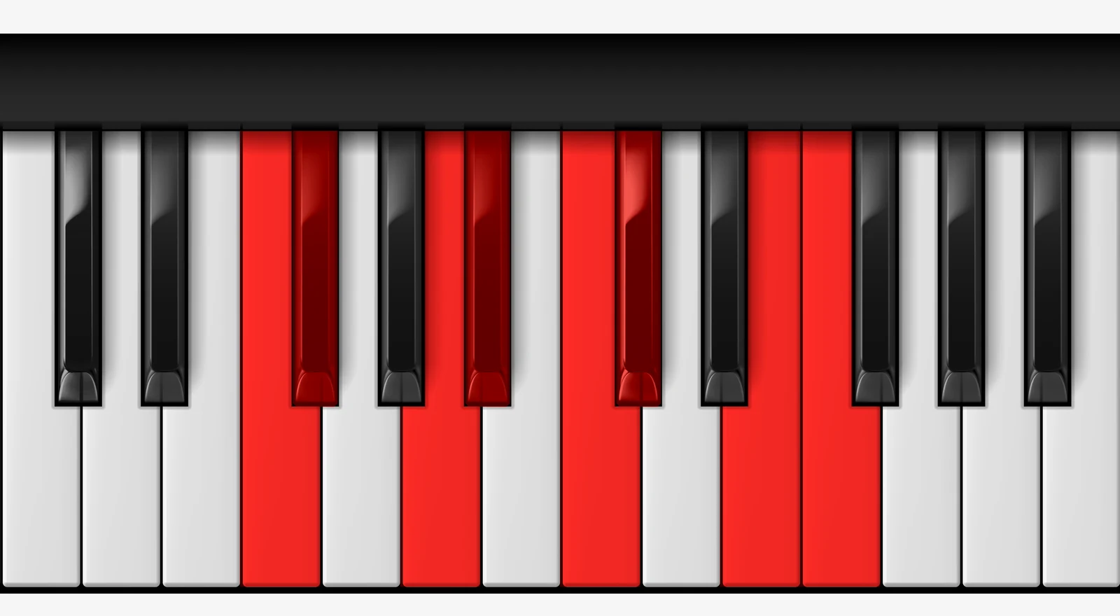 F Double Harmonic Scale on piano — F, Gb, A, Bb, C, Db, E, F