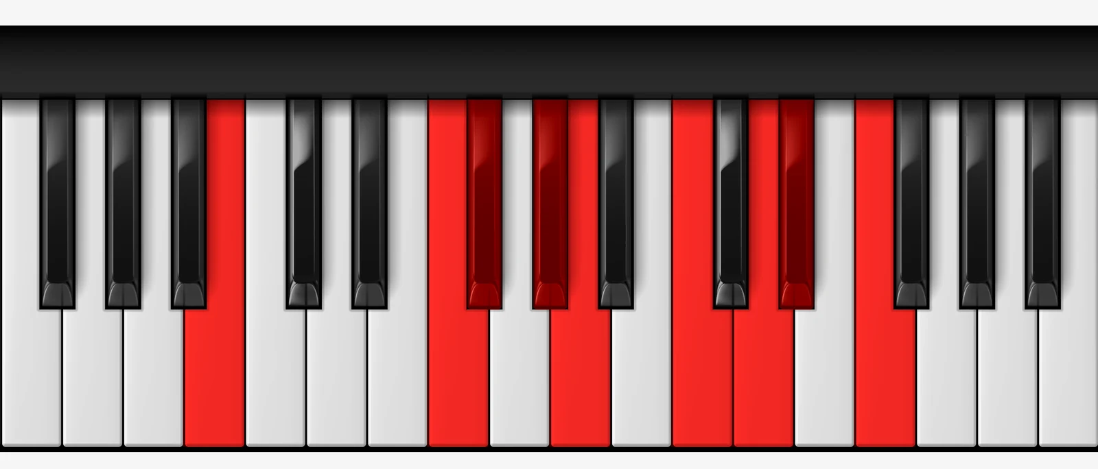F Half-Whole Diminished Scale on piano — F, Gb, Ab, A, Cb, C, D, Eb, F