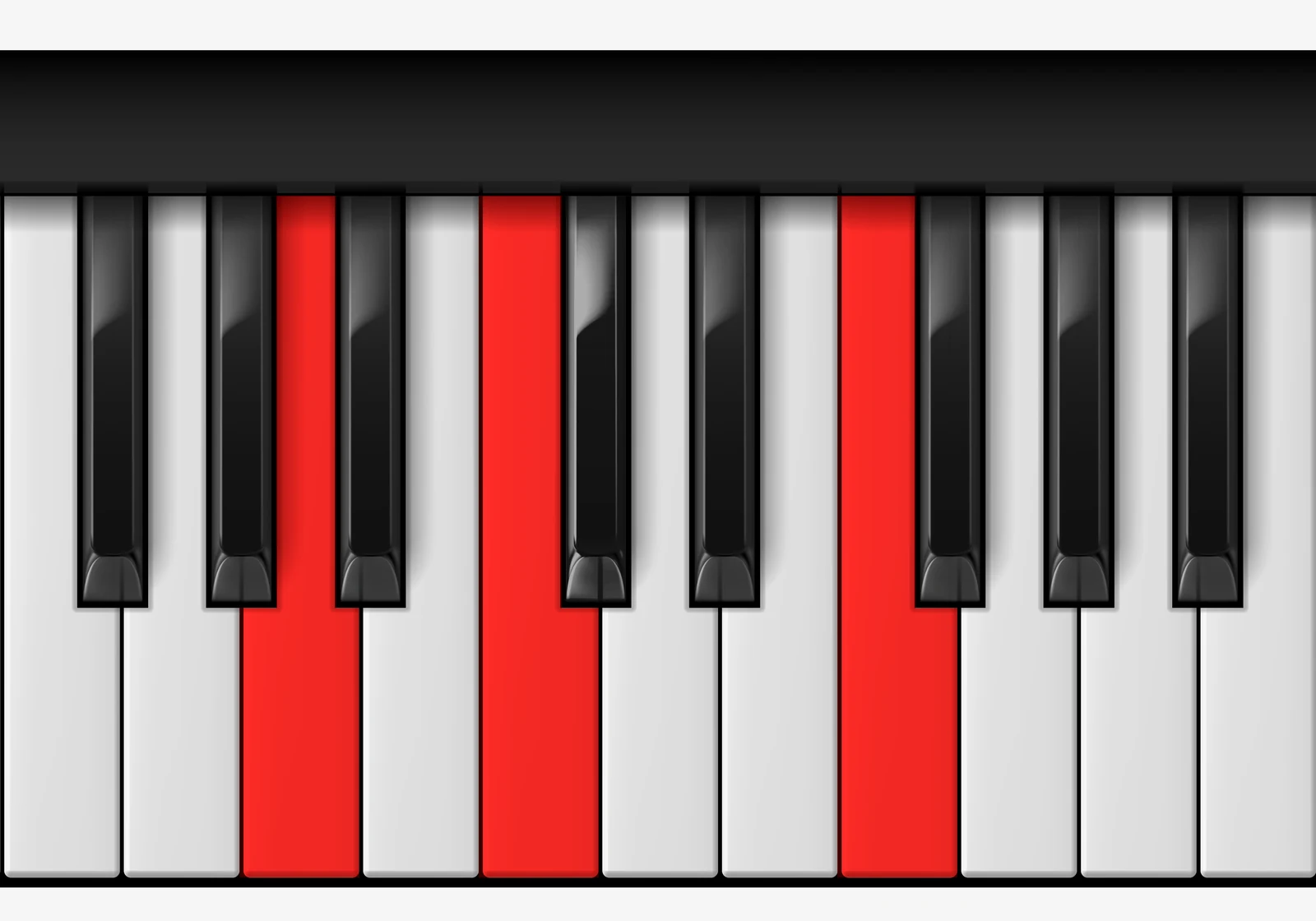 F Major piano chord, 1st inversion — A, C, F