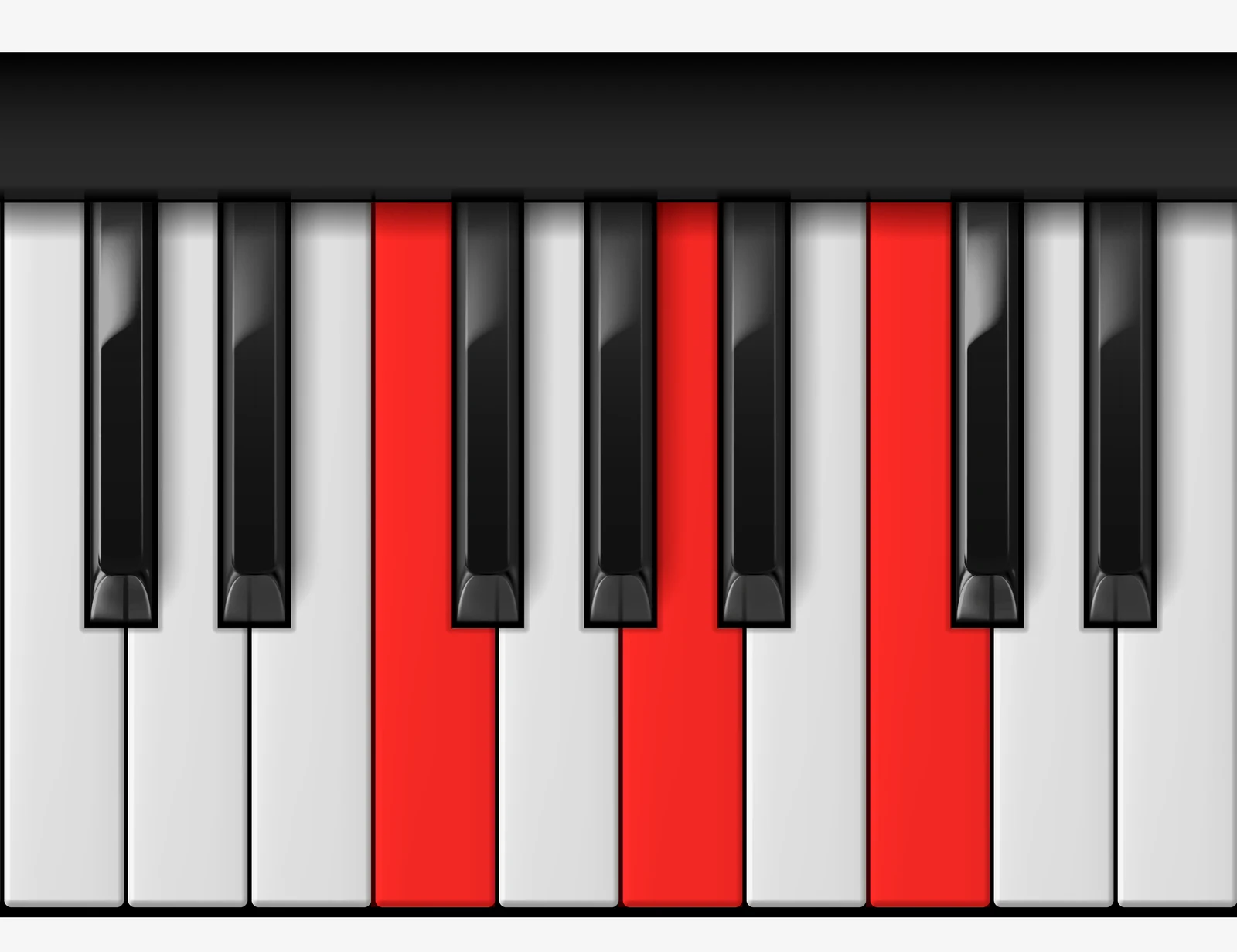 F Major piano chord, root position — F, A, C