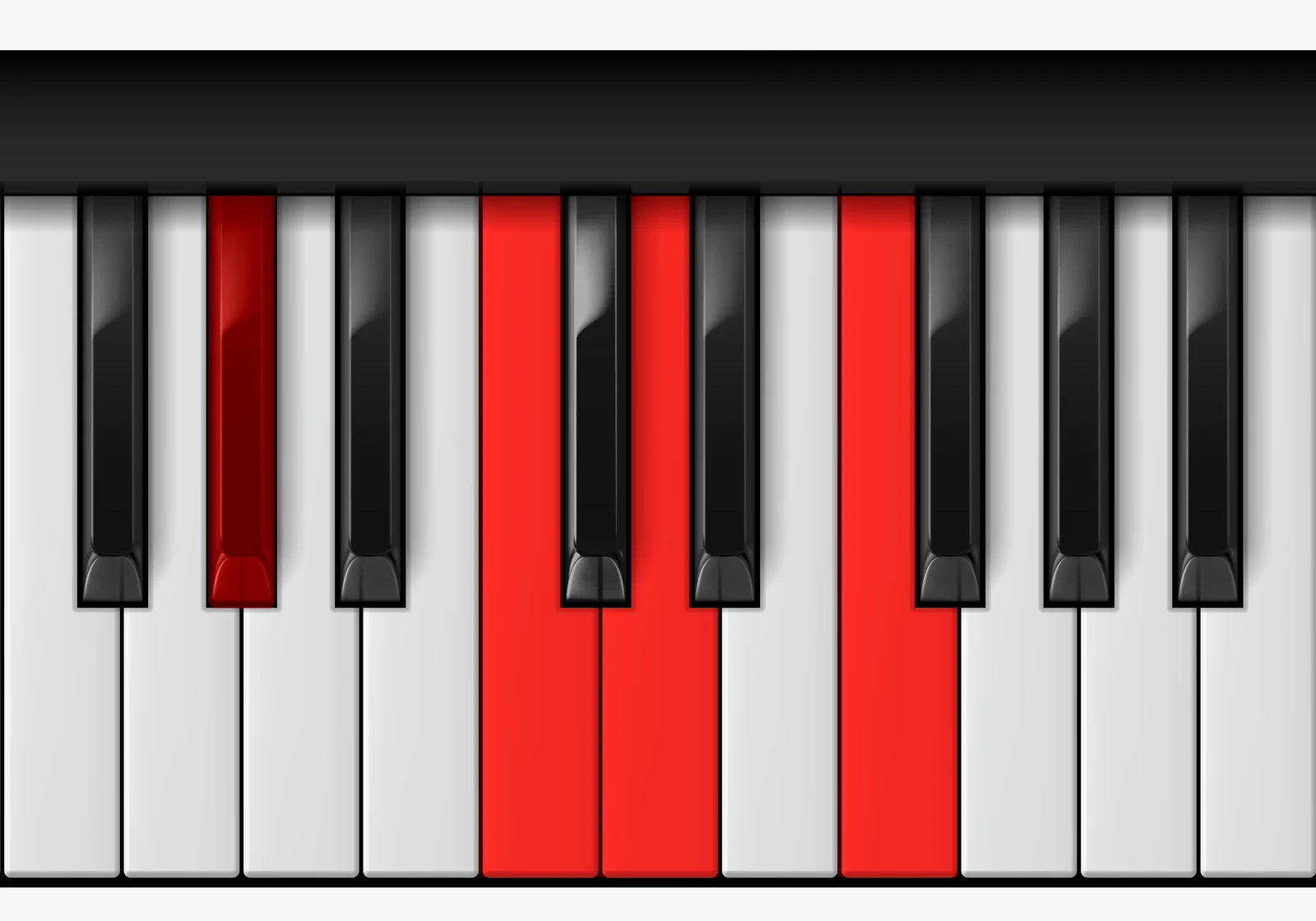 F Minor 6th piano chord, 1st inversion — A♭, C, D, F