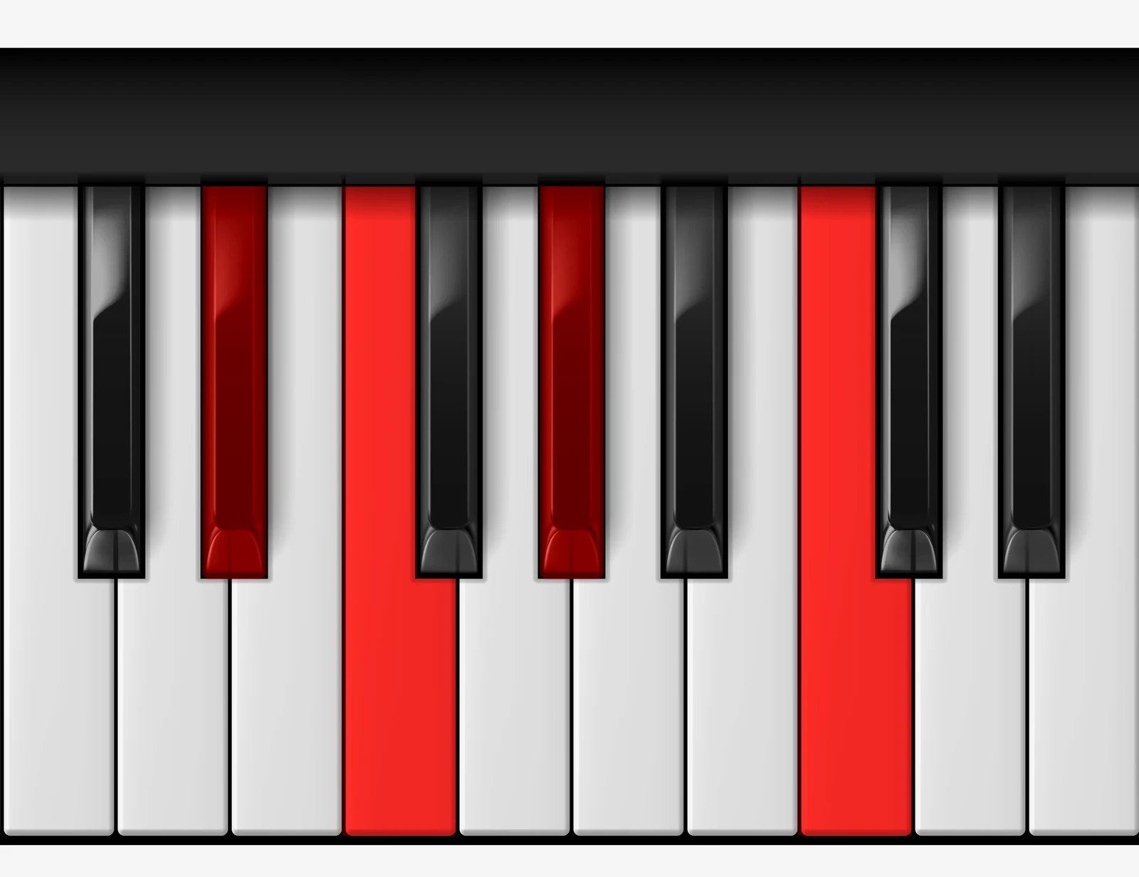F Minor 7th piano chord, 3rd inversion — Eb, F, Ab, C