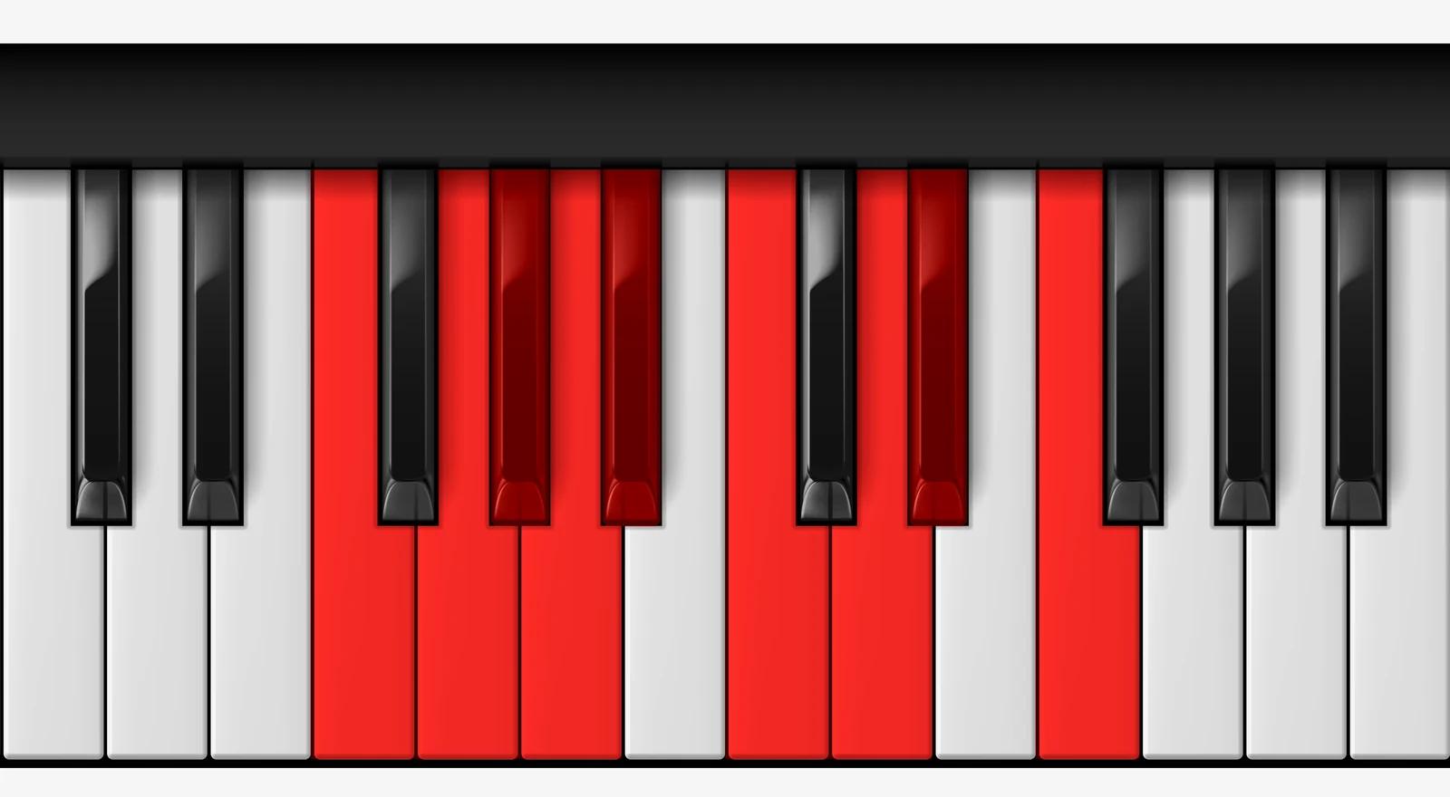 F Minor Bebop Scale on piano — F, G, Ab, A, Bb, C, D, Eb, F