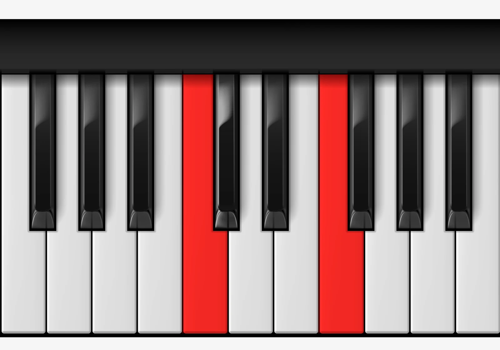 F Power piano chord, 1st inversion — C, F