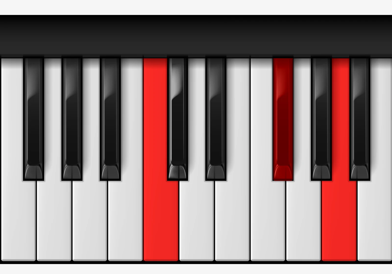F# Diminished piano chord, 2nd inversion — C, F♯, A
