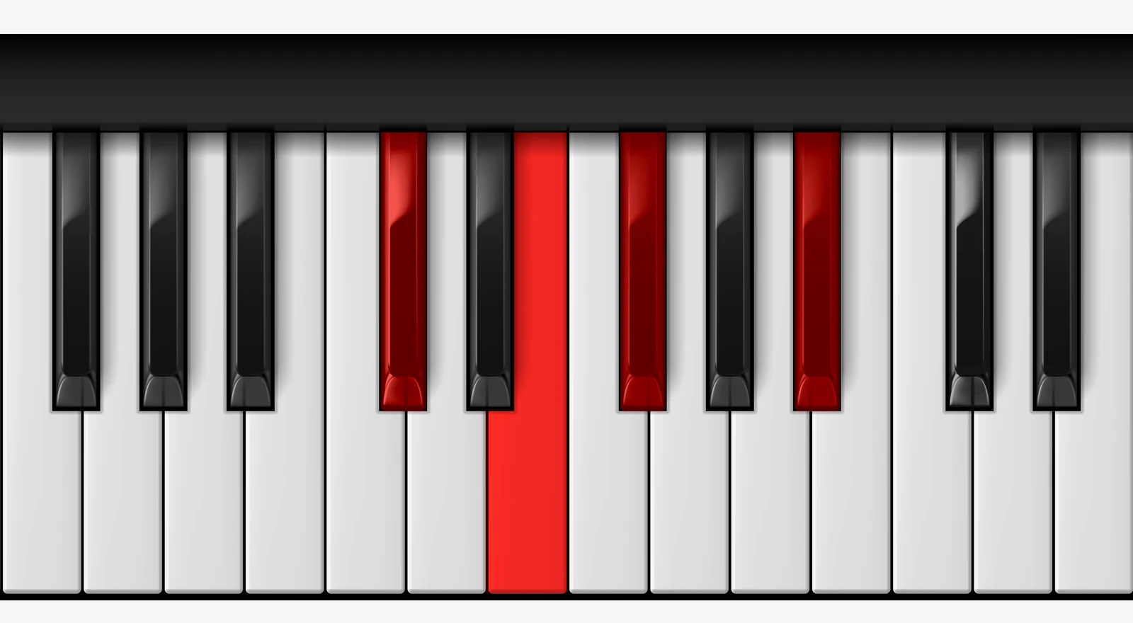 F# Dominant 7th piano chord, 2nd inversion — C♯, E, F♯, A♯