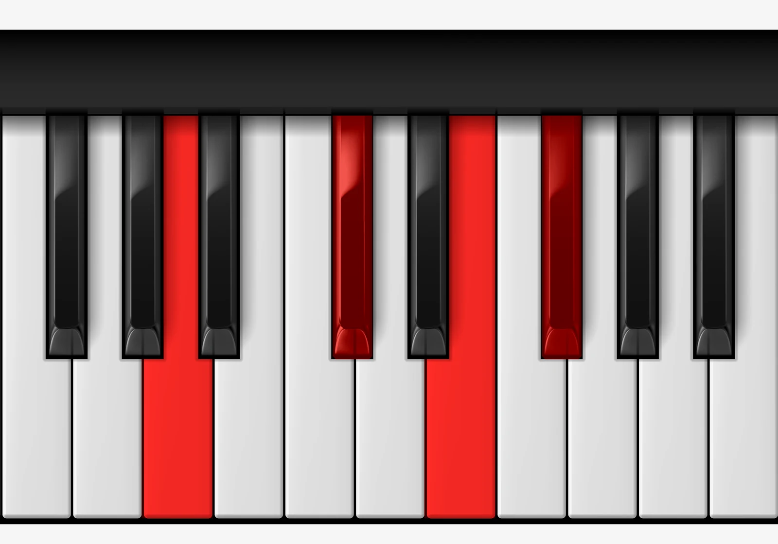 F# Minor 7th piano chord, 1st inversion — A, C♯, E, F♯