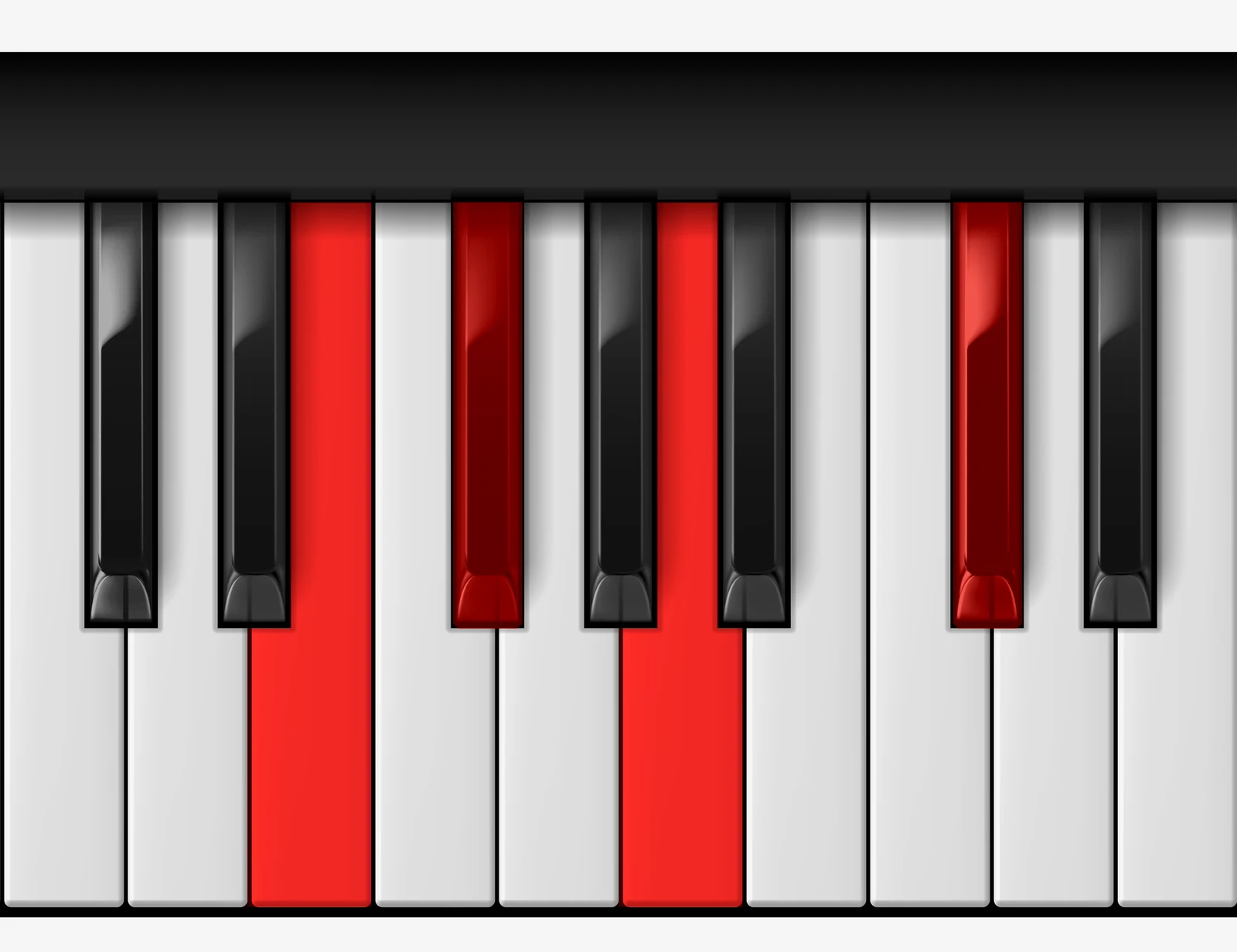 F# Minor 7th piano chord, 3rd inversion — E, F♯, A, C♯