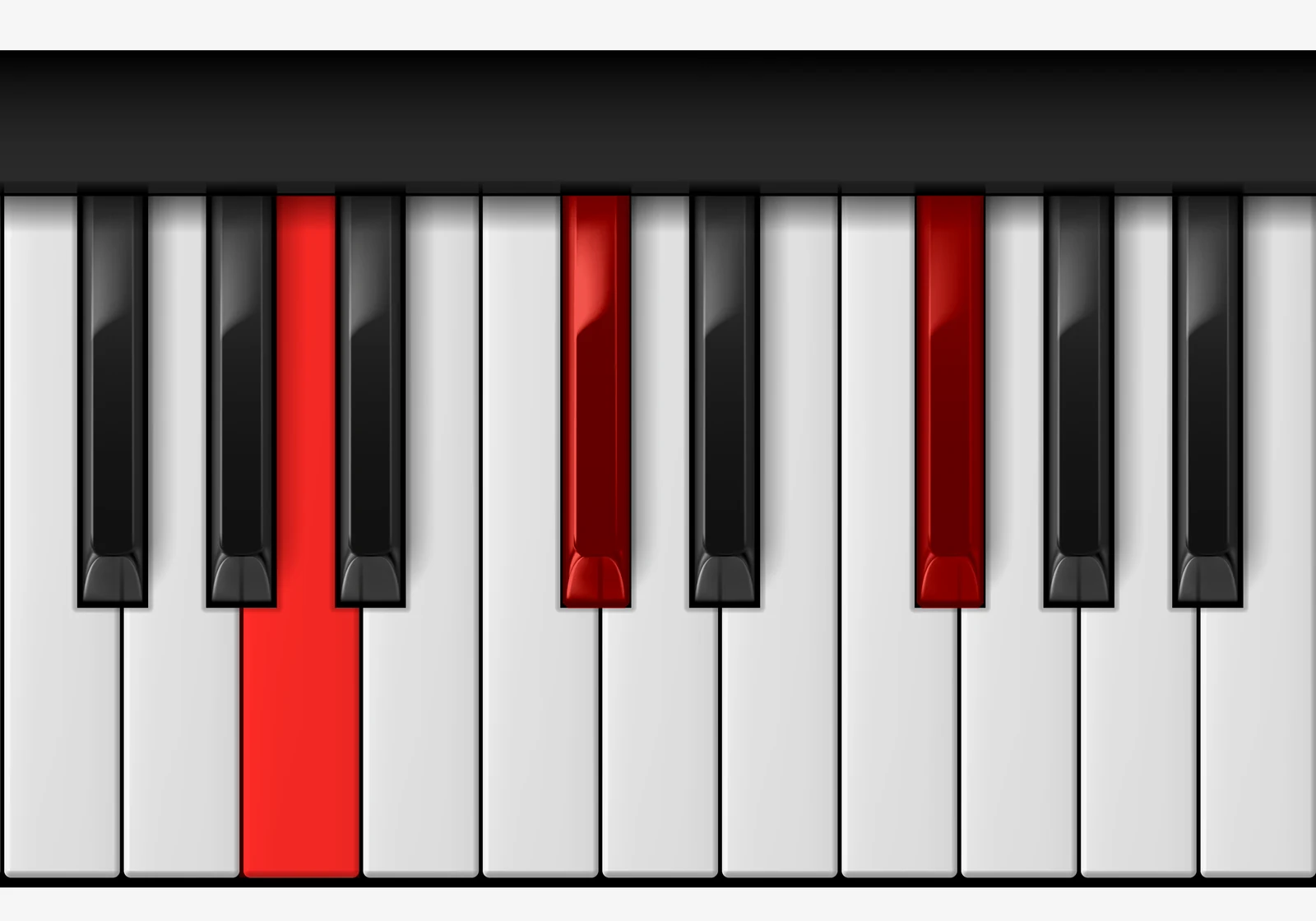 F# Minor piano chord, 1st inversion — A, C♯, F♯