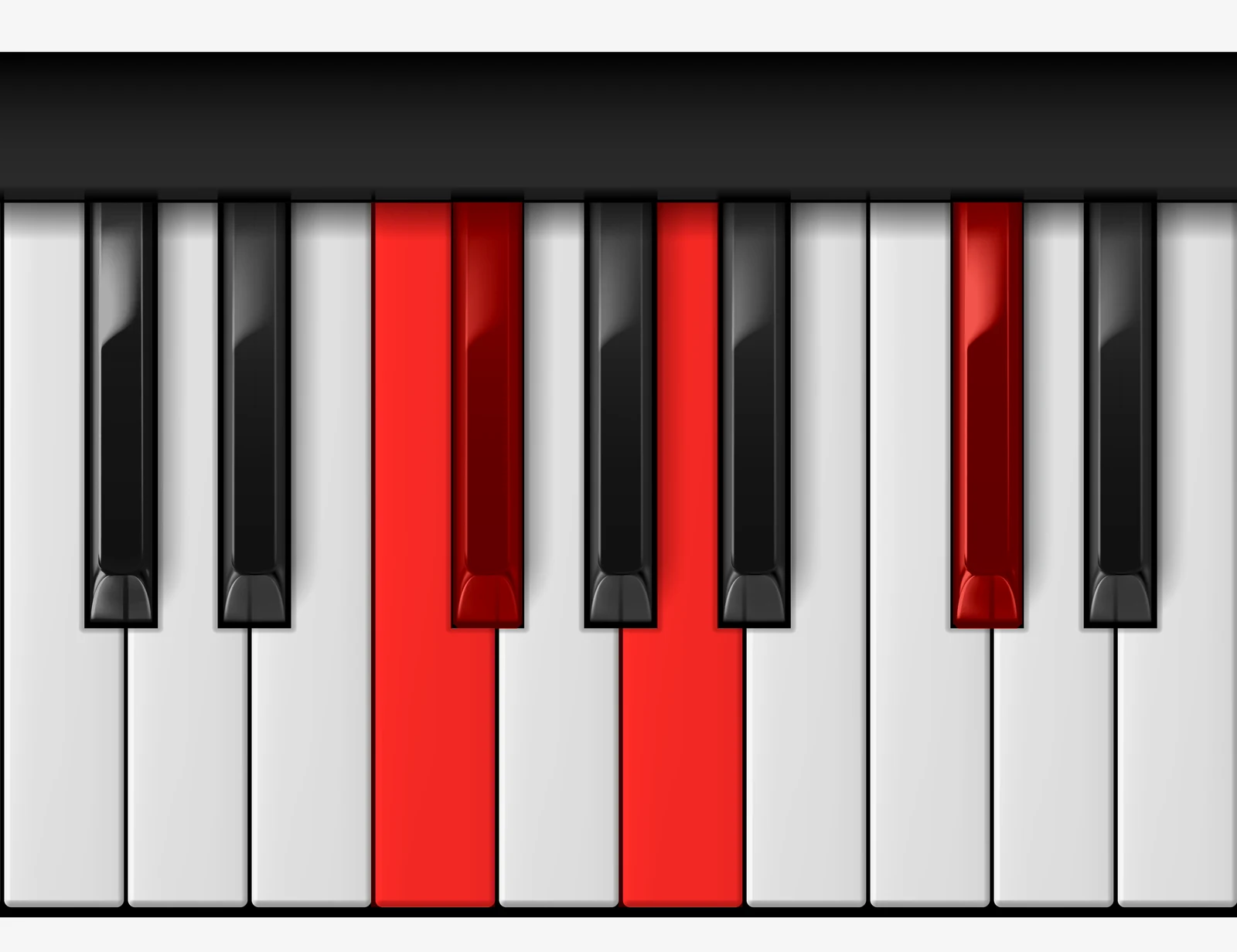 F# Minor Major 7th piano chord, 3rd inversion — E♯, F♯, A, C♯
