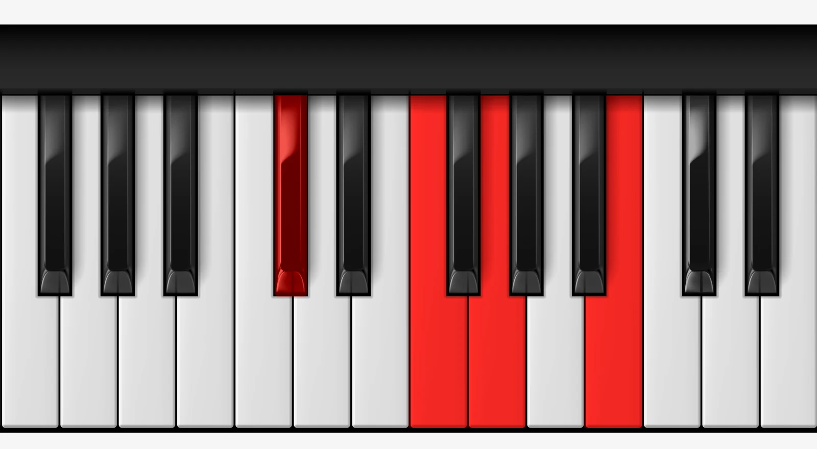 G 7♭5 piano chord, 2nd inversion — D♭, F, G, B