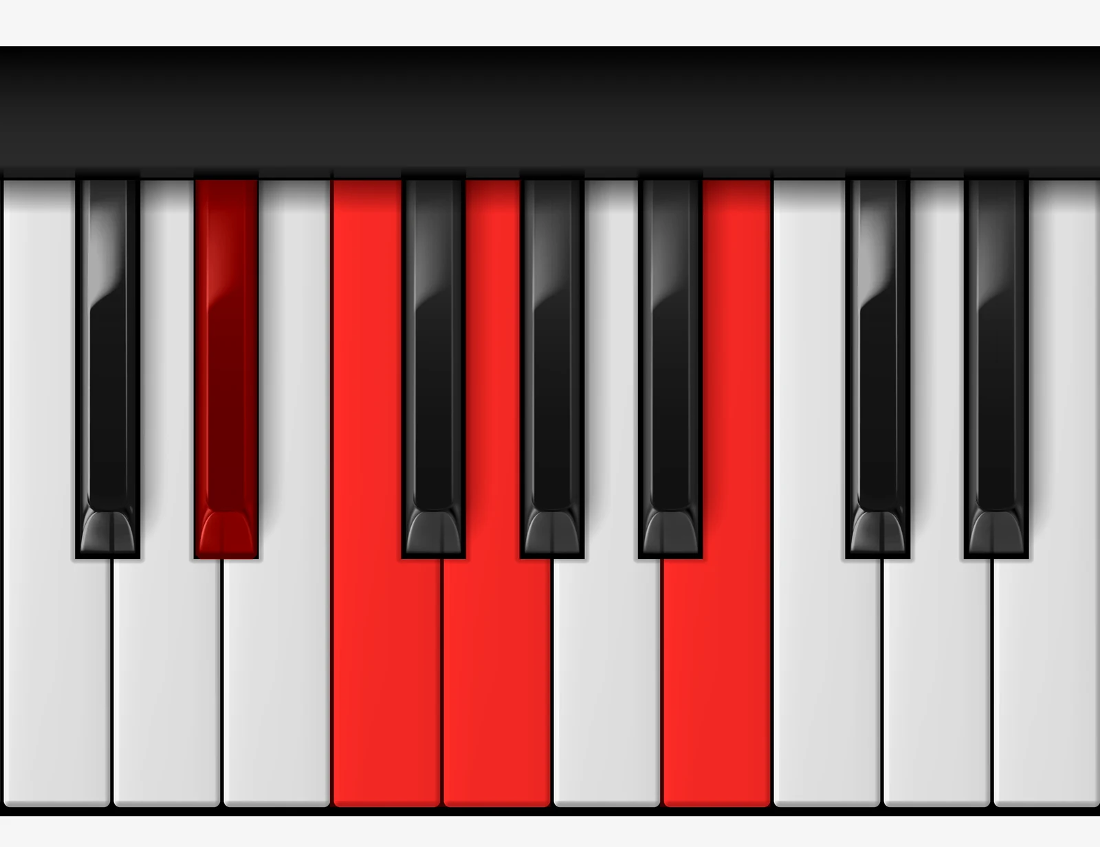 G 7♯5 piano chord, 2nd inversion — D♯, F, G, B