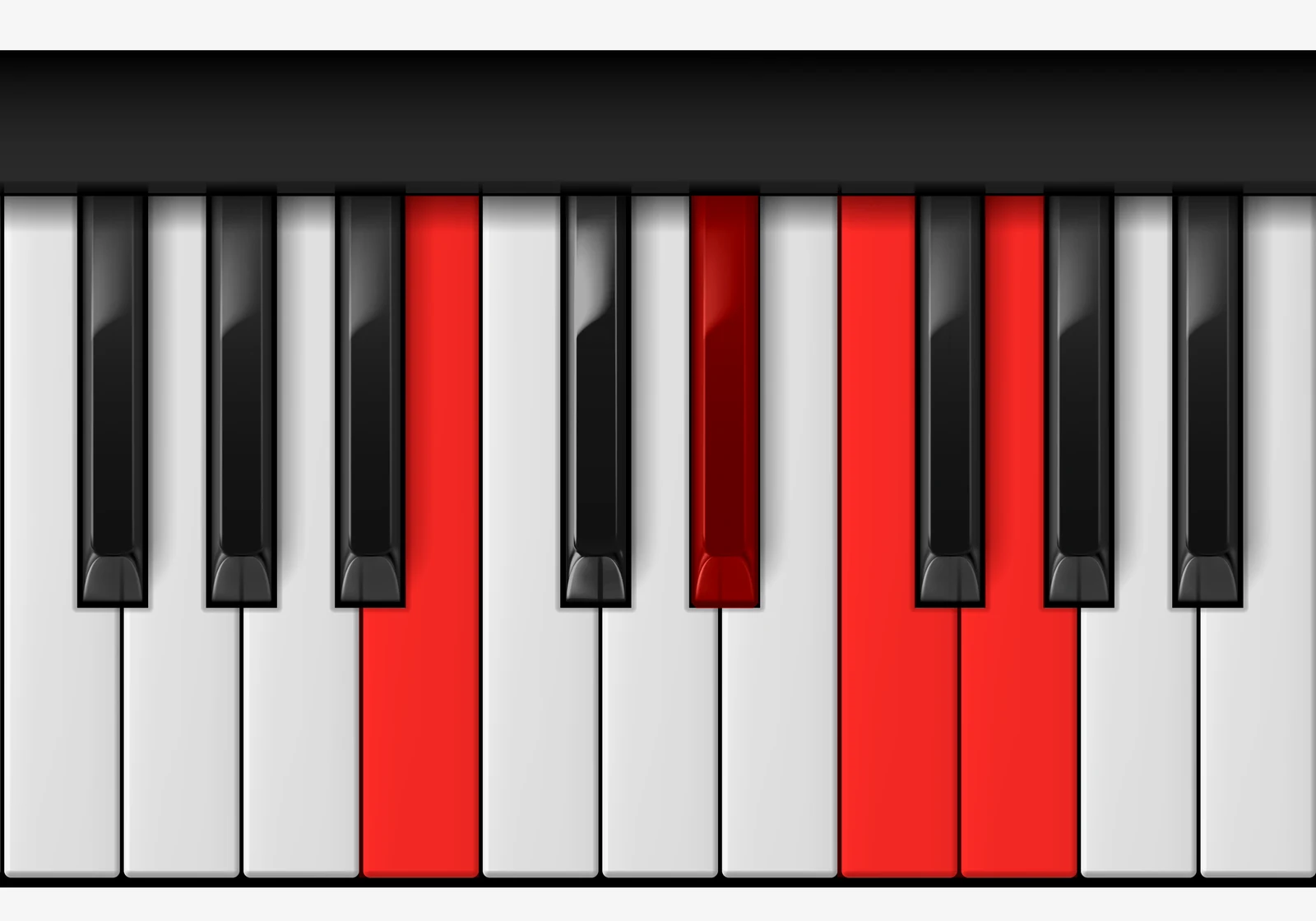 G Augmented 7th piano chord, 1st inversion — B, D♯, F, G