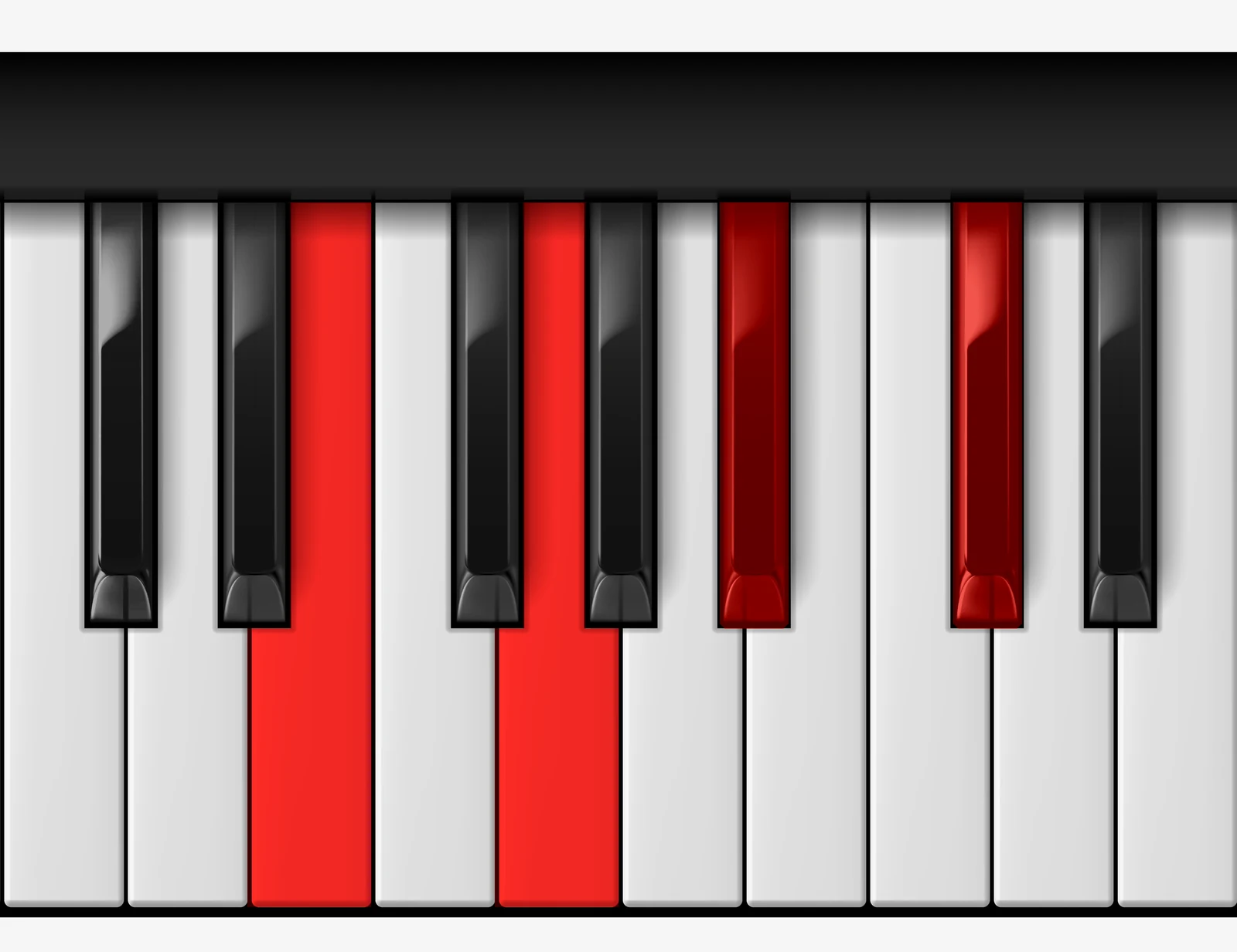 G Diminished 7th piano chord, 3rd inversion — F♭, G, B♭, D♭