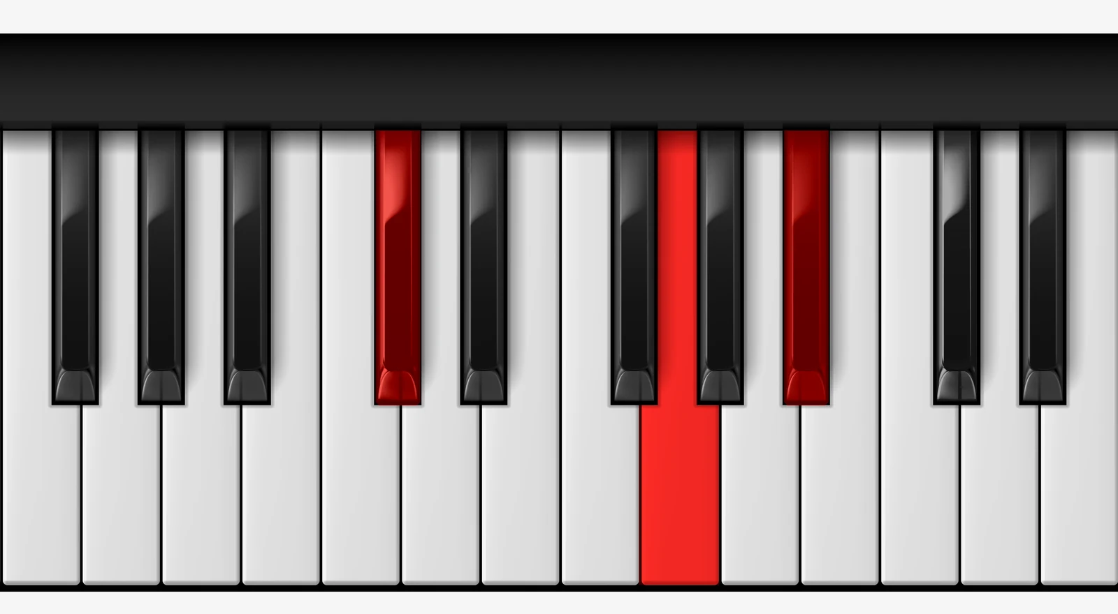 G Diminished piano chord, 2nd inversion — D♭, G, B♭