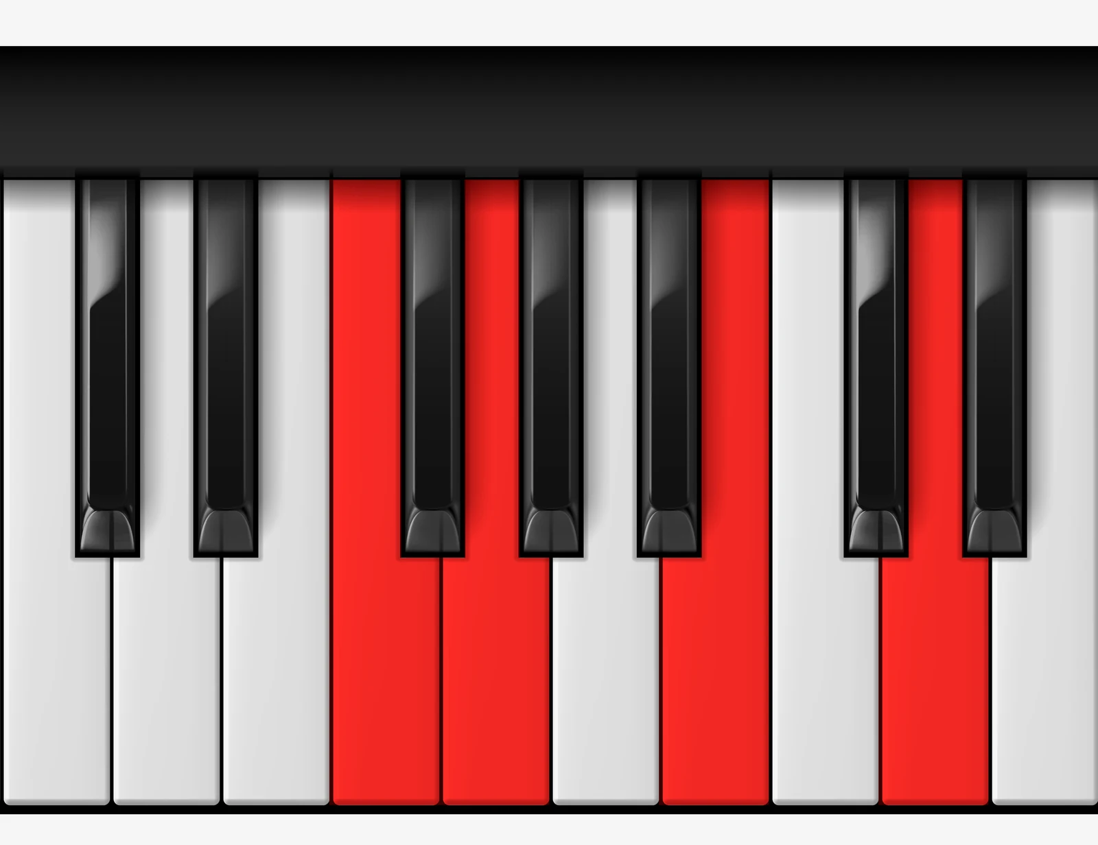 G Dominant 7th piano chord, 3rd inversion — F, G, B, D