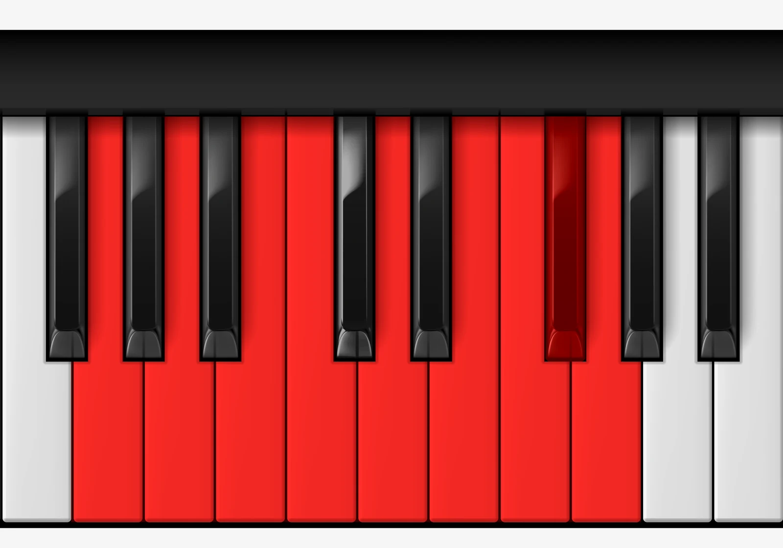 G Dominant Bebop Scale on piano — G, A, B, C, D, E, F, F#, G