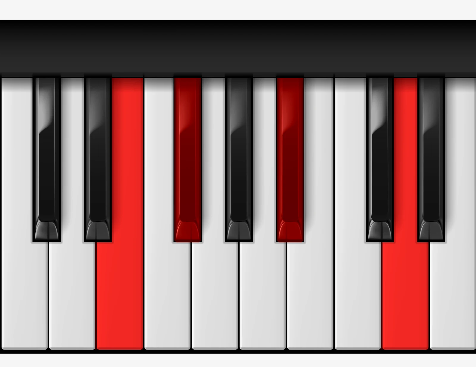 Gb Augmented 7th piano chord, 3rd inversion — F♭, G♭, B♭, D