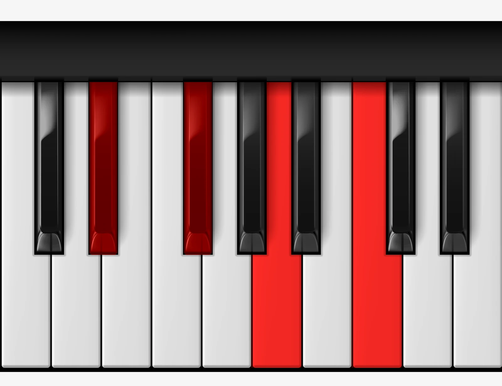 Gb Diminished 7th piano chord, 3rd inversion — F♭♭, G♭, B♭♭, D♭♭